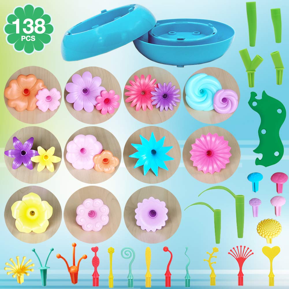 Visit the BIRANCO. Store BIRANCO. Flower Garden Building Set - Grow up! Fun Stacking Toys for Toddlers and Kids Age 3-6 Year Olds, Educational Activity for Preschool, Cool STEM Gardening Gifts for Girls (138 PCS)