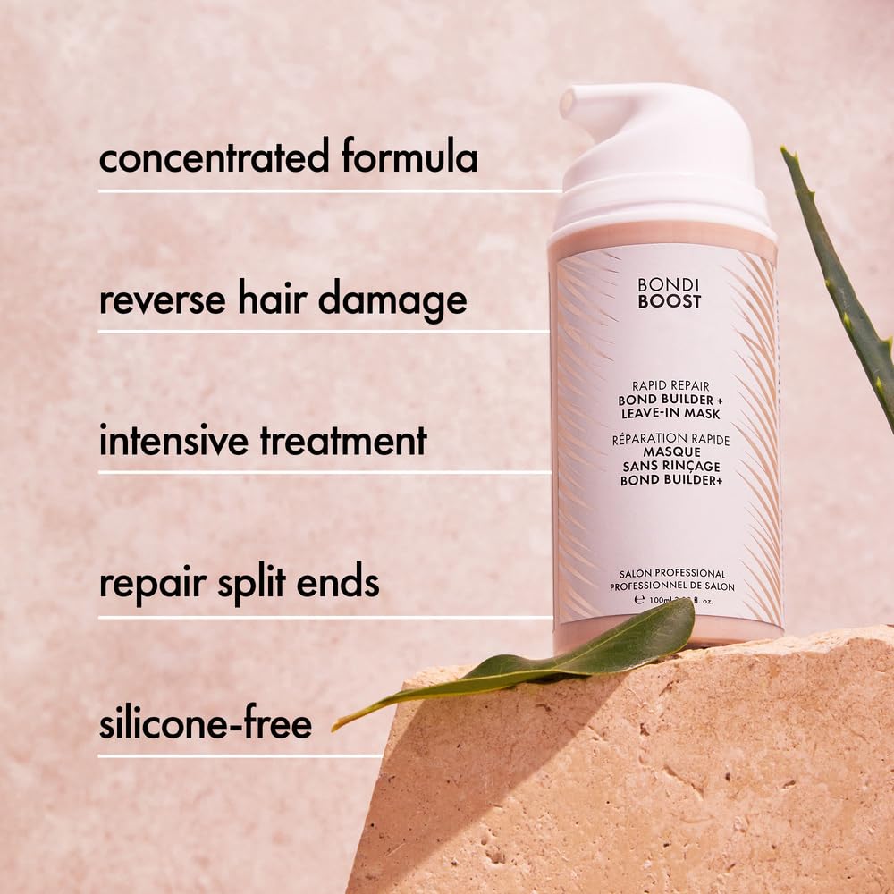 BONDIBOOST Rapid Repair Bond Builder + Leave-In Hair Treatment for Dry Damaged Hair [3.38 fl oz], Strengthens & Restores + Advanced Hair Repair Solution for Healthier & Shinier Results