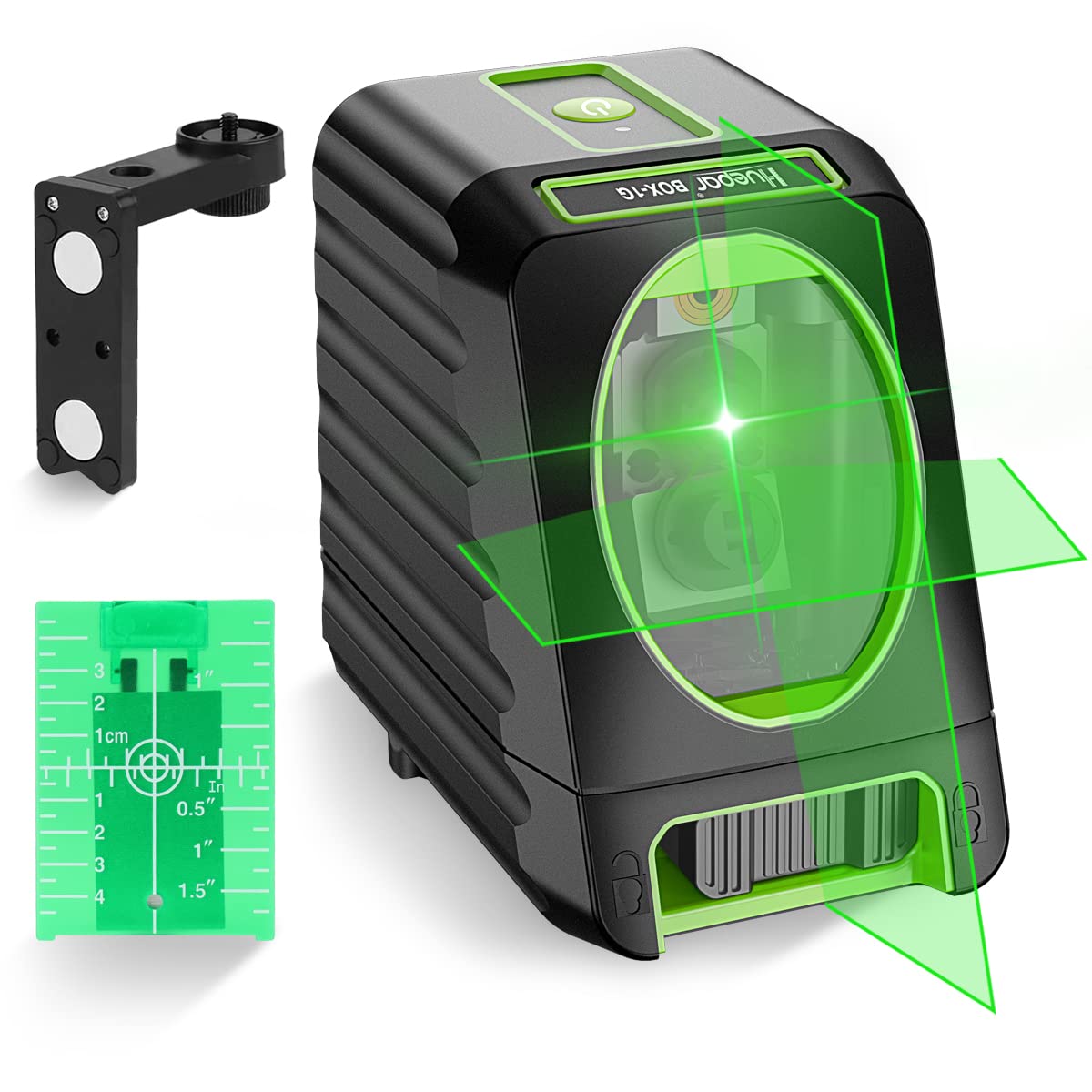 Huepar Box-1G Laser Level Self-Leveling, 150ft Outdoor Green Cross Line with Pulse Mode, 150° Vertical Lines, Magnetic Base & Battery Included – High Precision for DIY and Professional Use