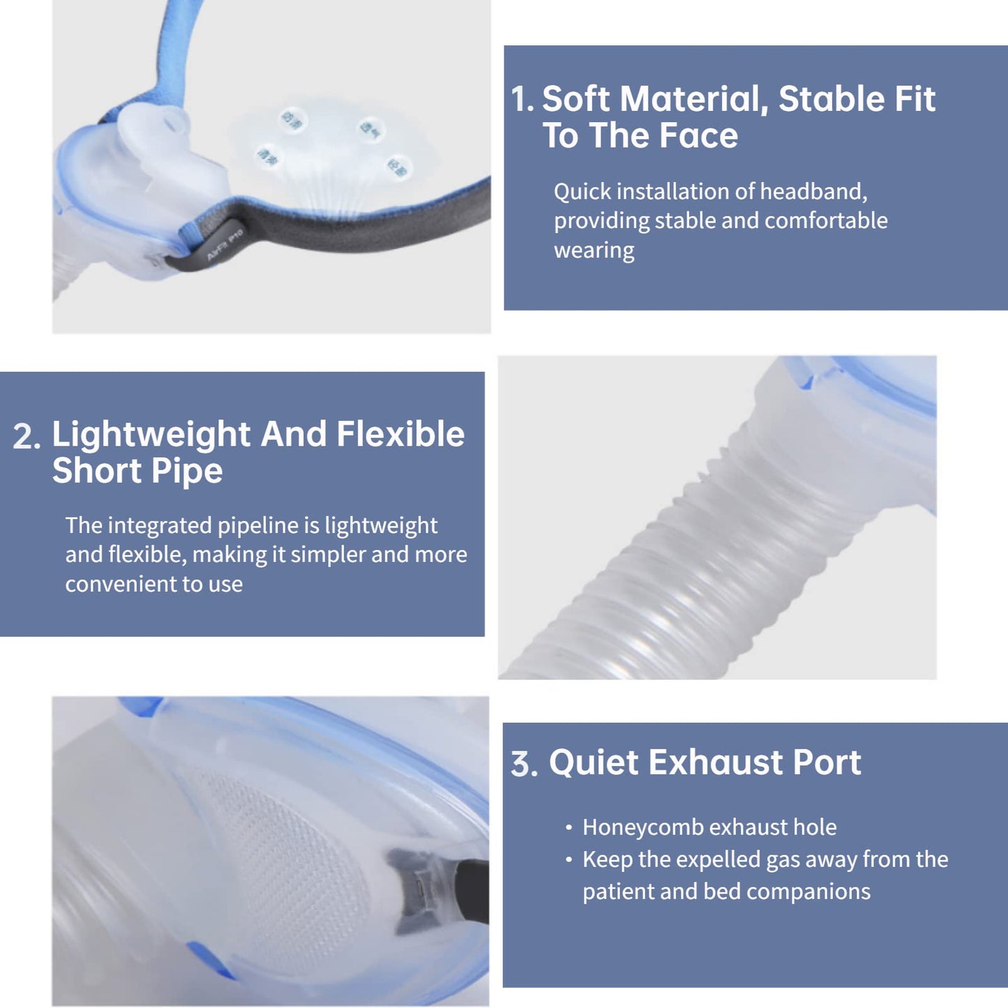 Gbbazu Nasal Pillow Tube Frame, Reuse Tube Frame Nasal Pillow Fit for AirFit P10, Headgear Strap Accessory Includes Headgear, Frame, Tube,3 x Nasal Pillow