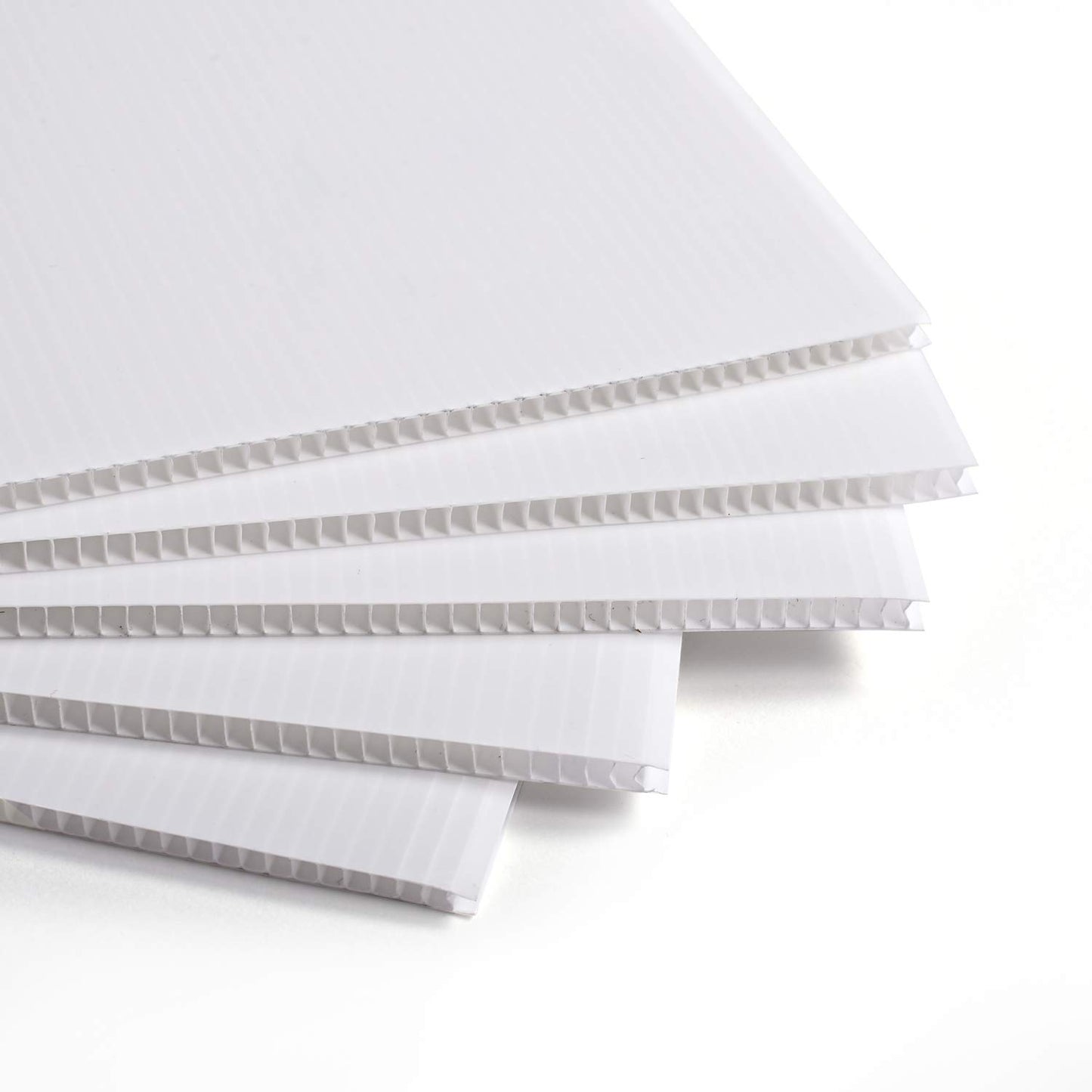 Corrugated Plastic Sheet for Indoor and Outdoor Use - 3/16 Inch Thick Poster Board, 24x36 Inches - Pack of 5 White Plastic Board Sheets - Waterproof Coroplast Sheets and Lightweight Blank Yard Signs