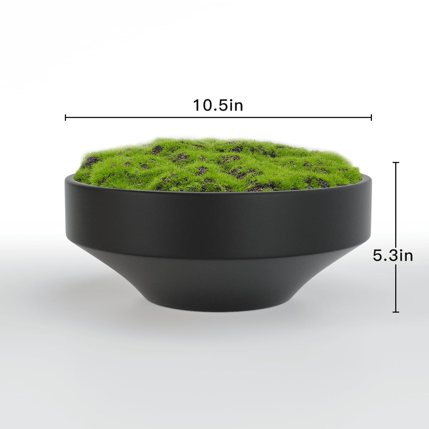 NAHARO New Moss Bowl, Handmade Ceramic. 11" Artificial Moss Bowl Centerpiece for Home Decoration, Living Room, Office