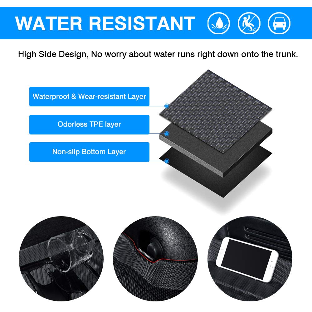 Powerty Trunk Mat for 2018-2023 2024 BMW X3 G01 Accessories Cargo Mats TPO All Weather Cargo Liner Heavy-Duty Trunk Liners (Not Fit X3 xDrive 30e)