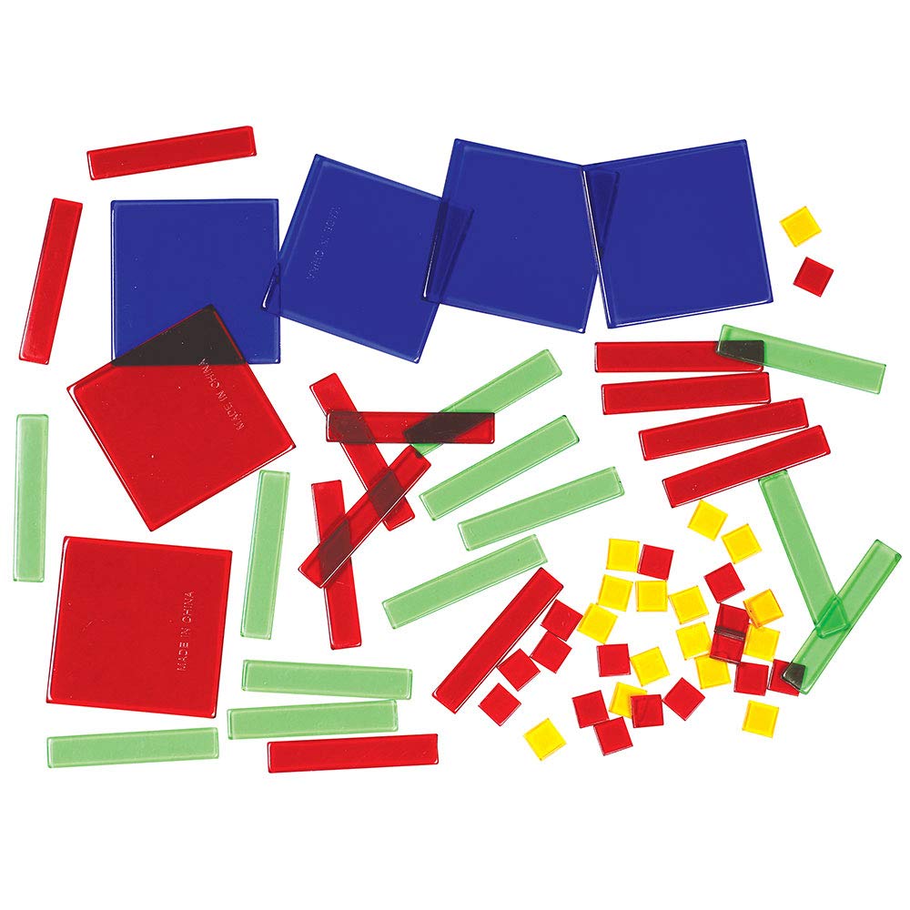 Learning Resources Algebra Tile Class Set - Classroom And Teacher Must Haves, Board Bame, Homeschool Supplies, Math Manipulatives Workbook, Montessori Fraction Materials, Educational STEM