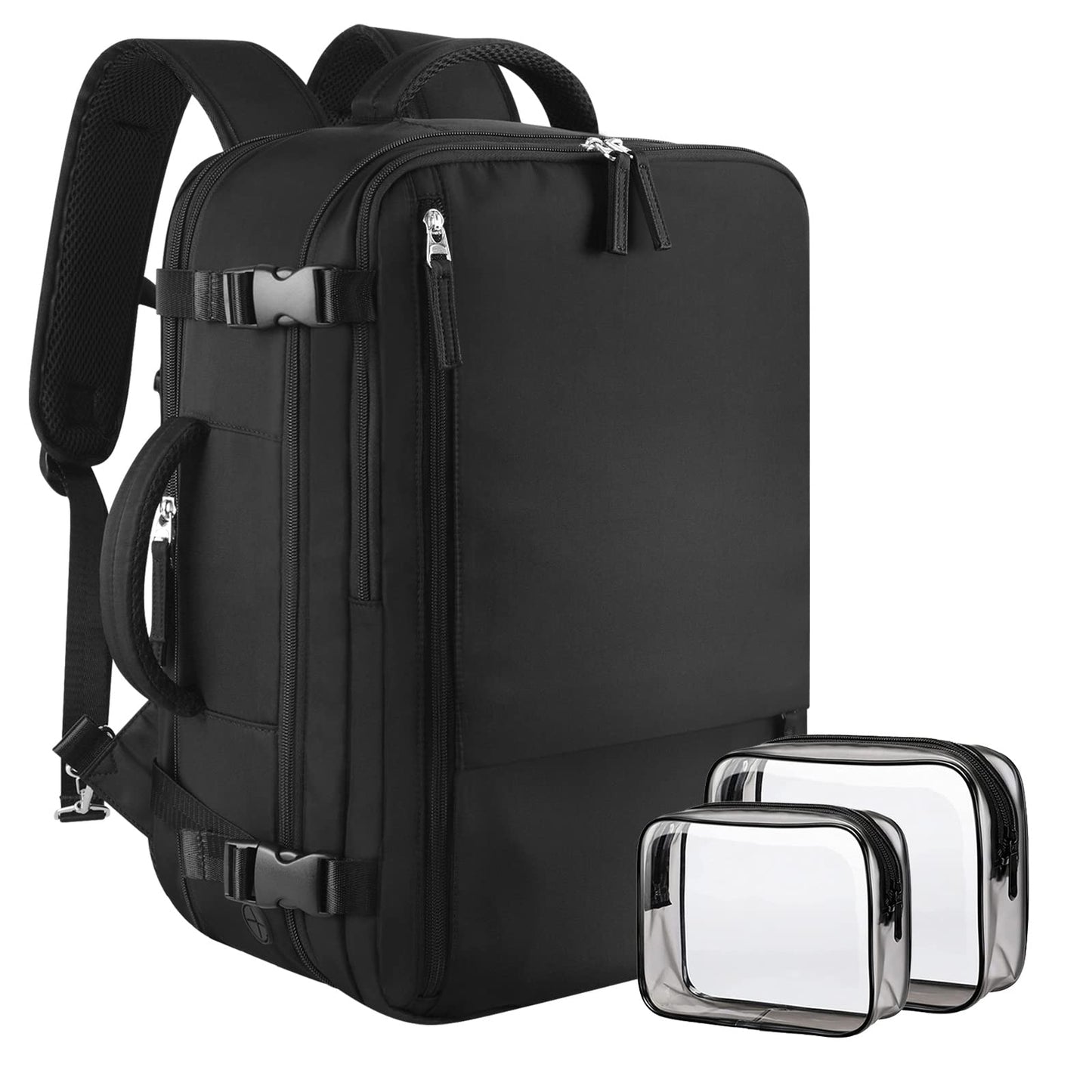 Sinaliy Large Travel Backpack for Women Men, Expandable 40L Carry On Backpack, 17 Inch Laptop Backpack College Bookbag, Waterproof Travel bag as Person Item Flight Approved