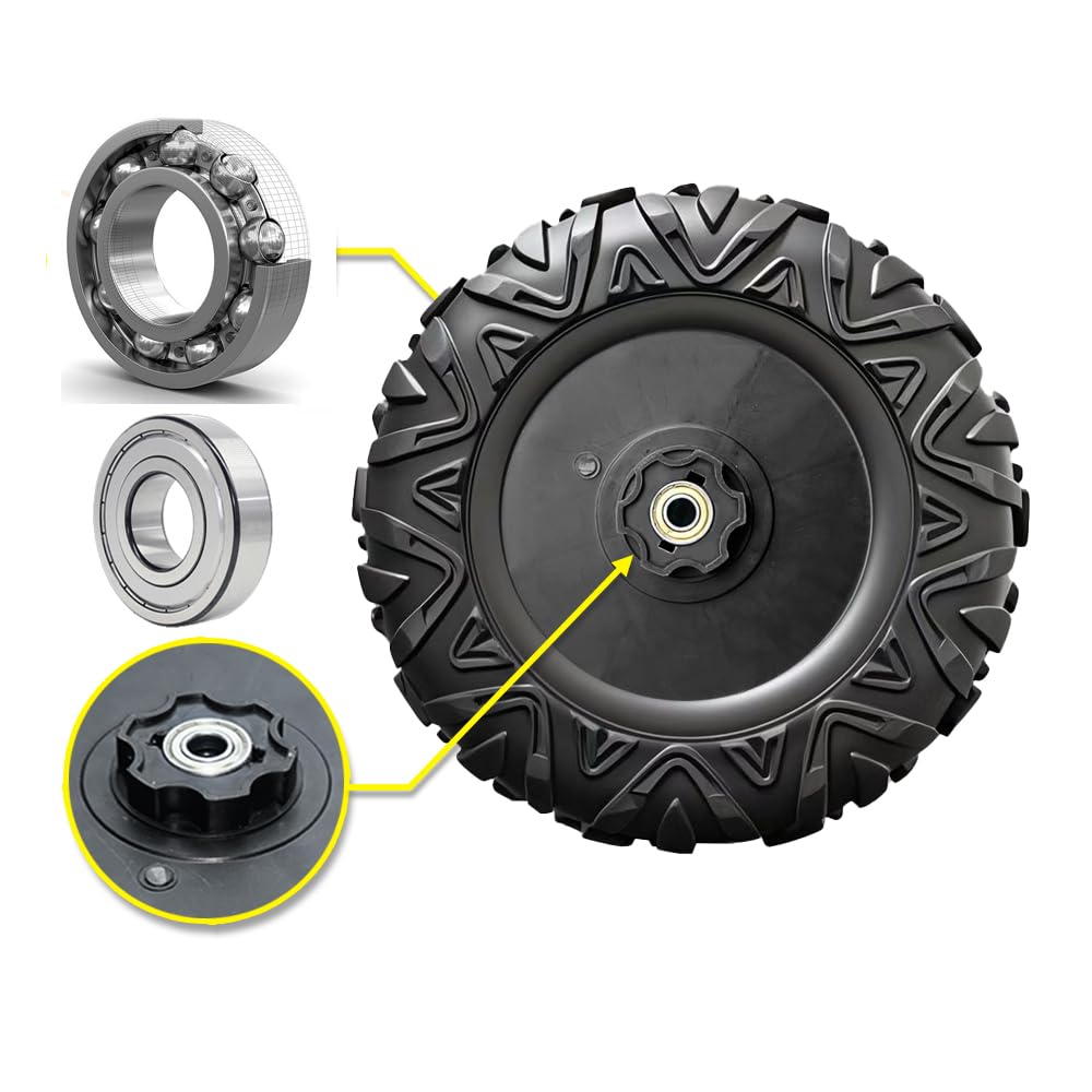 2Pack 33CM/13'' PU Solid Rubber Tire for Power Wheels Ride on Car ﻿Alligator Tires Wheels Upgrade,13in Wheels 1.2CM/0.47in Aperture Front/Rear Wheel for Car/SUV/UTV/ATV/Motorcycle Replacement Parts