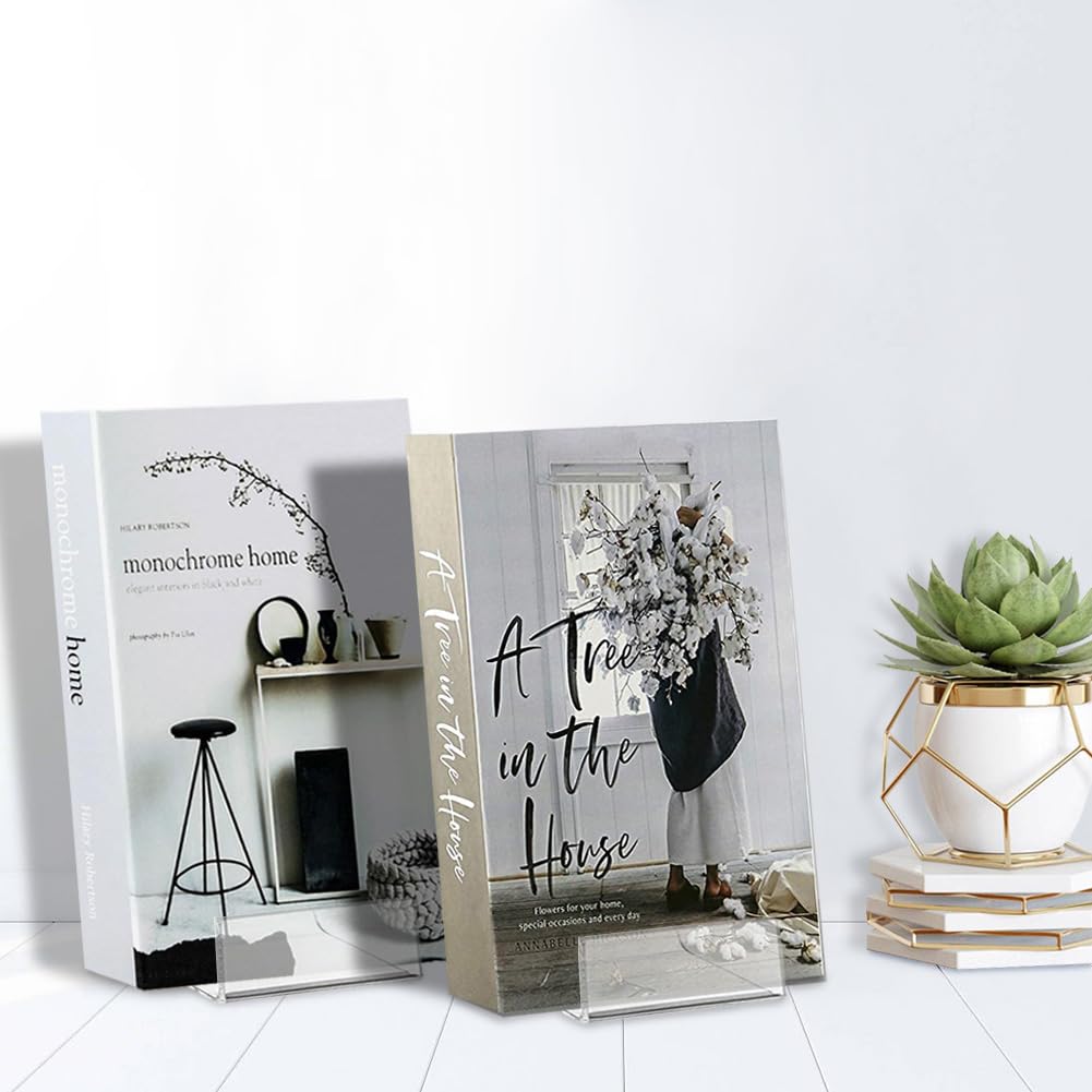 Ukontagood 16 Pcs Large Acrylic Book Display Stand, 5.7''×4'' Display Stand with Ledge, Clear Acrylic Book Display Easel for Album, CD, Picture, Artworks, Phone, Tablet