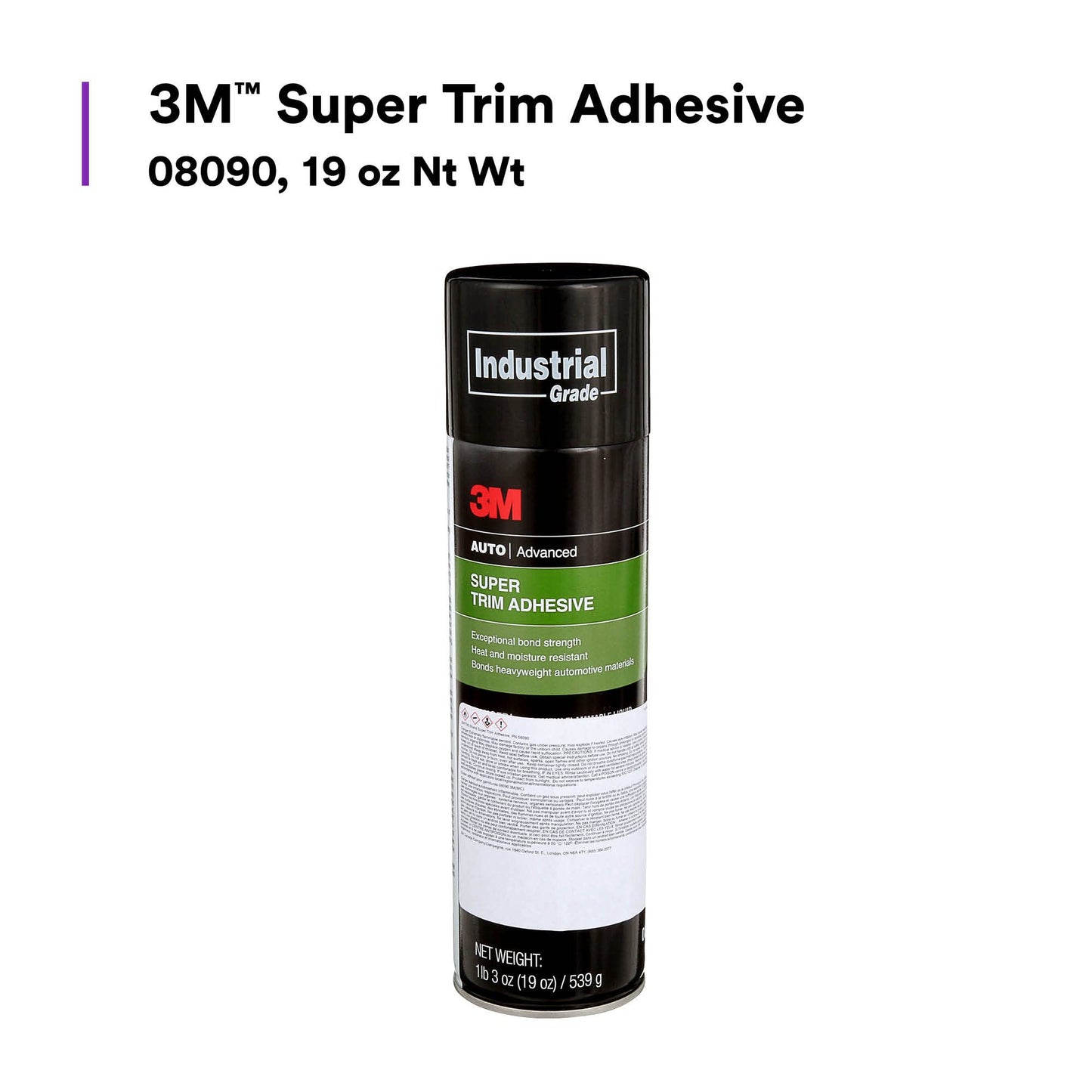 3M Super Trim Adhesive 08090, Clear Color, Lightweight, Long Bonding, Easy To Apply, 19 oz