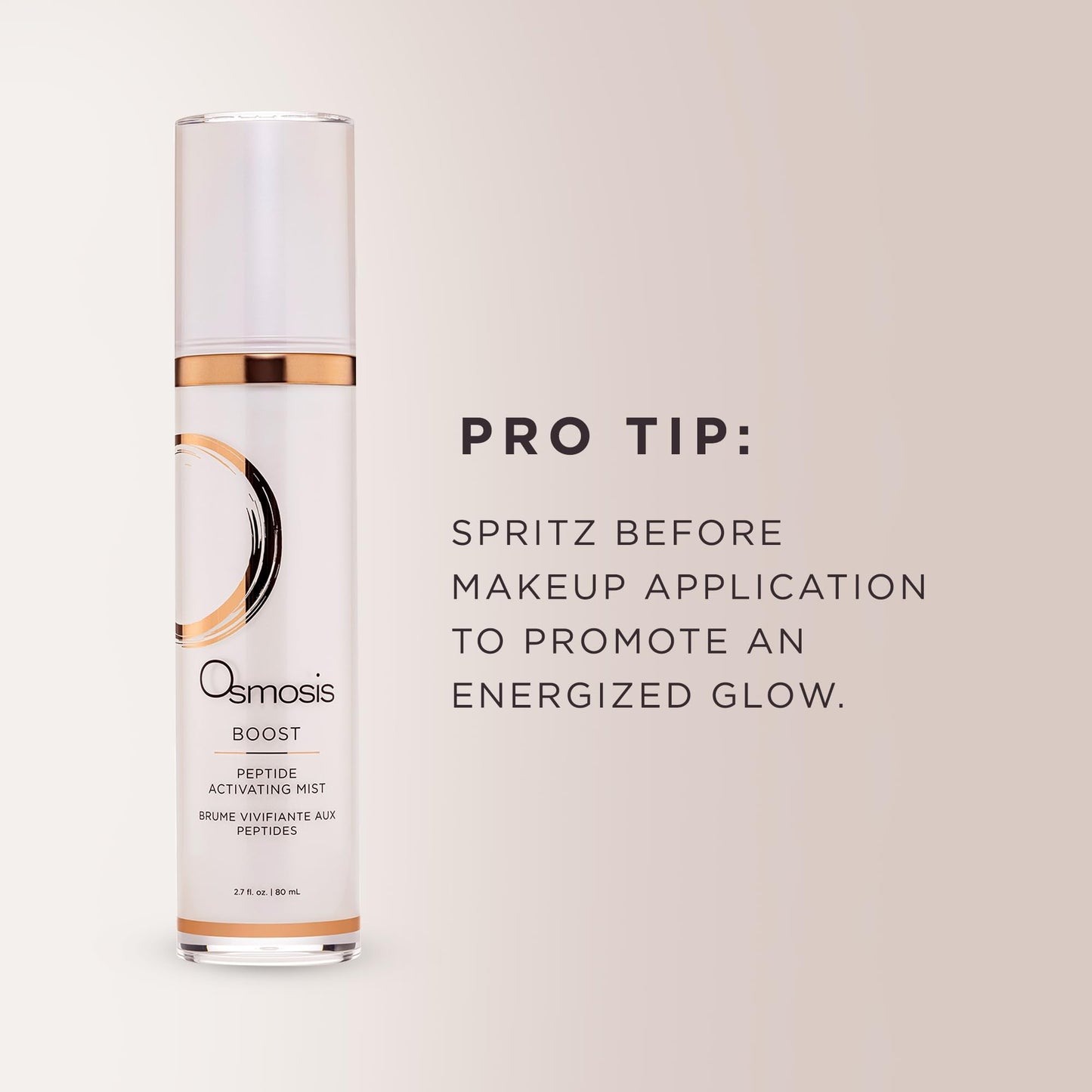 OSMOSIS BOOST Peptide Activating Hydrating Facial Mist with Hyaluronic Acid for Aging, Pigmented, Sensitive and Dry Skin, 2.7 Fl Oz