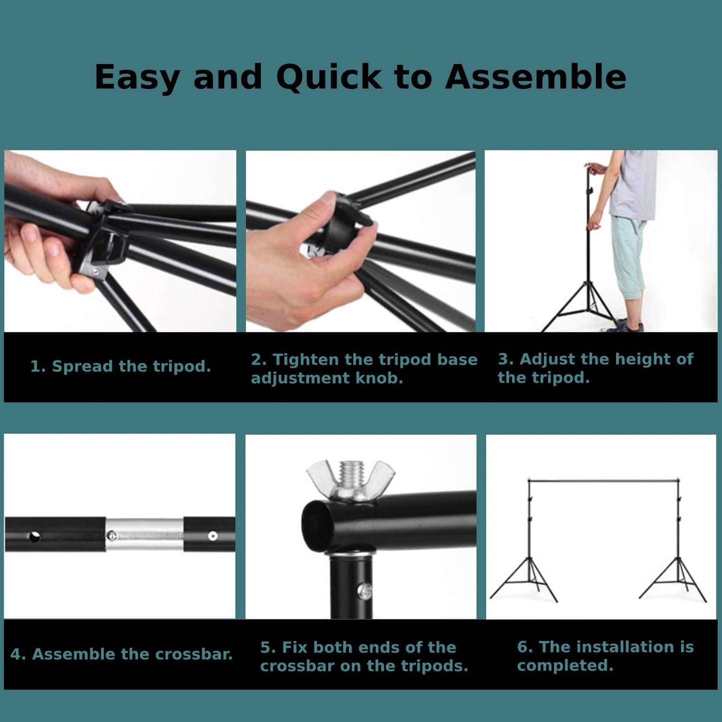 Photo Backdrop Stand, 10x9ft(WxH) Adjustable Photography Backdrop Stand, Aluminum Alloy Studio Photo Background Stand Support System for Party, Wedding, Photography, Advertising Display