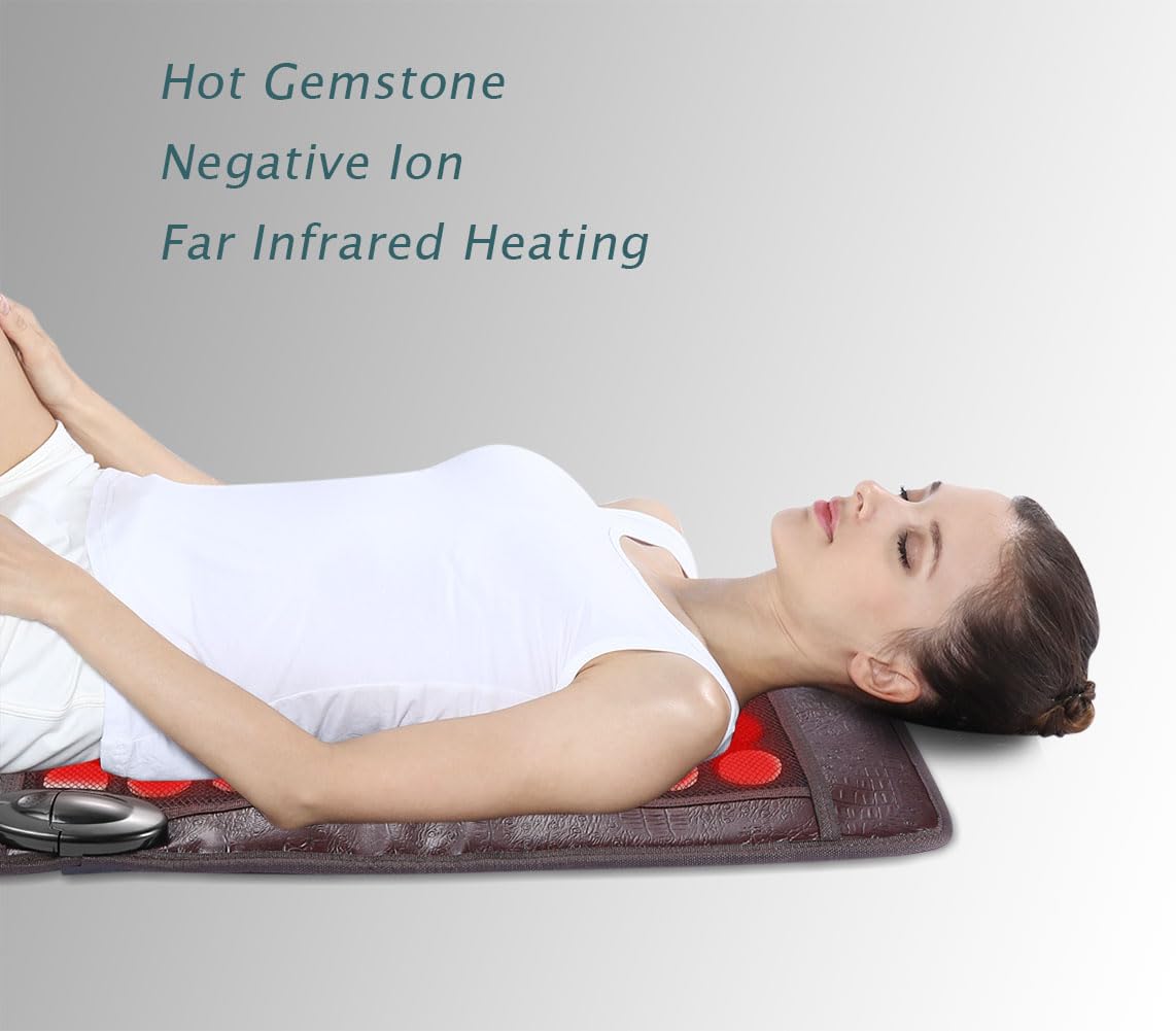 XUYU Far Infrared Heating Pad for Lower Back Shoulders-Jade and Tourmaline Gemstones - Negative Ions,Low EMF（2025 Upgraded）