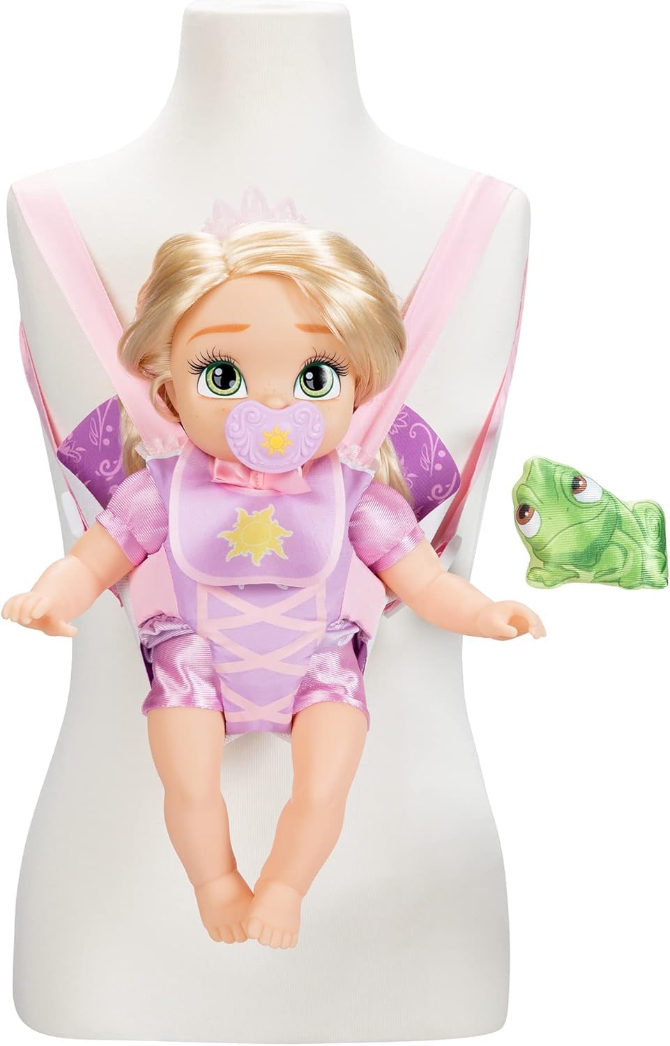 Disney Princess Rapunzel Baby Doll Deluxe with Tiara, Carrier, Plush Friend, Pacifier, Bib & Baby Bottle [Amazon Exclusive]