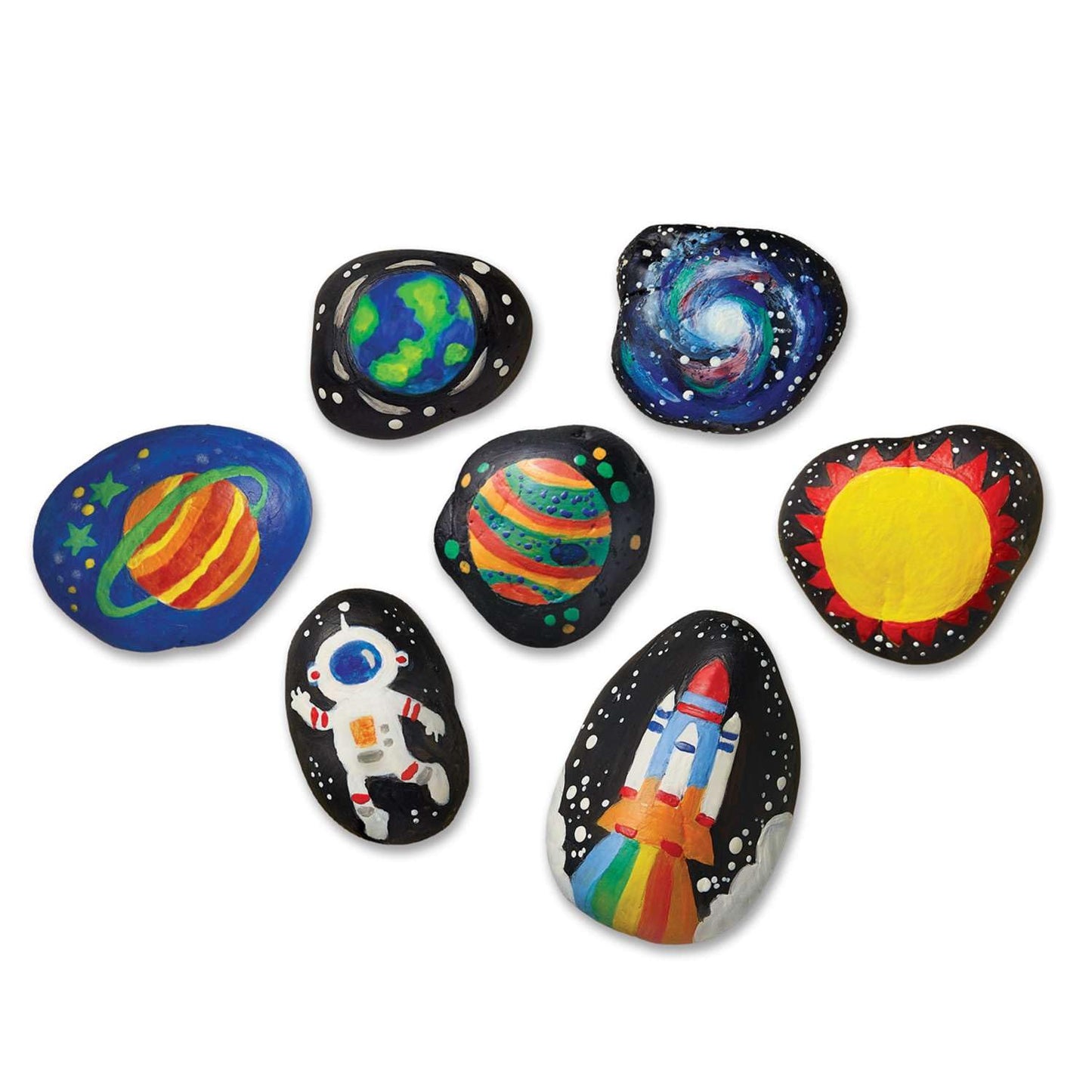4M Glow-in-the-Dark Space Rock Painting Kit for Kids Ages 5-12 – Galaxy Garden Art Craft with Alien Figure, Glow Stars & Paint, Outdoor Night Glow Decoration Set, STEM Creative Activity