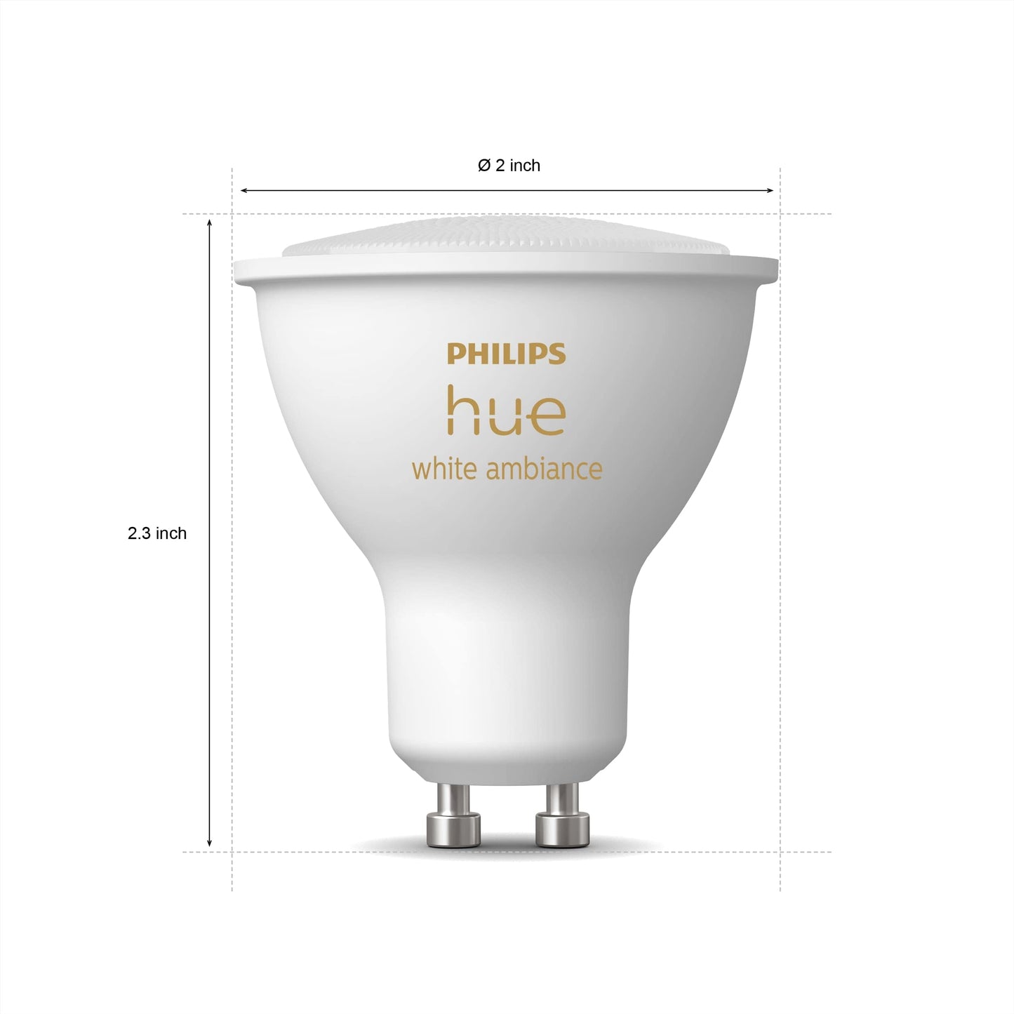 Philips Hue White Ambiance 2-Pack LED Smart GU10 Bulb, Bluetooth & Zigbee Compatible (Hue Hub Optional), Voice Activated with Alexa