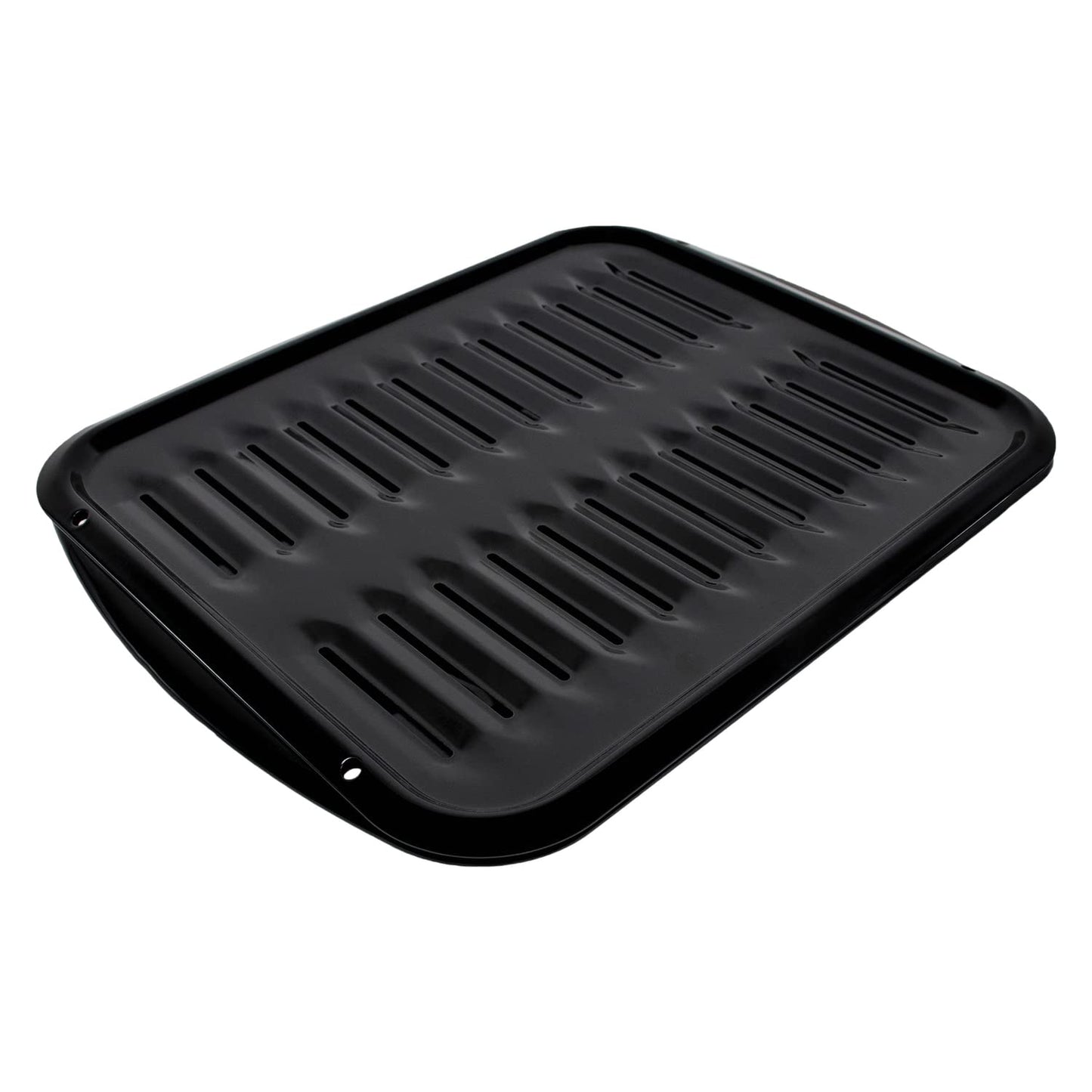 Certified Appliance Accessories Large 2-Piece Broiler Pan & Grill Set Porcelain-on-Steel 16-1/2"x12-3/4"x1-3/4", Universal, Whirlpool, Broiler Pan for Oven, Black