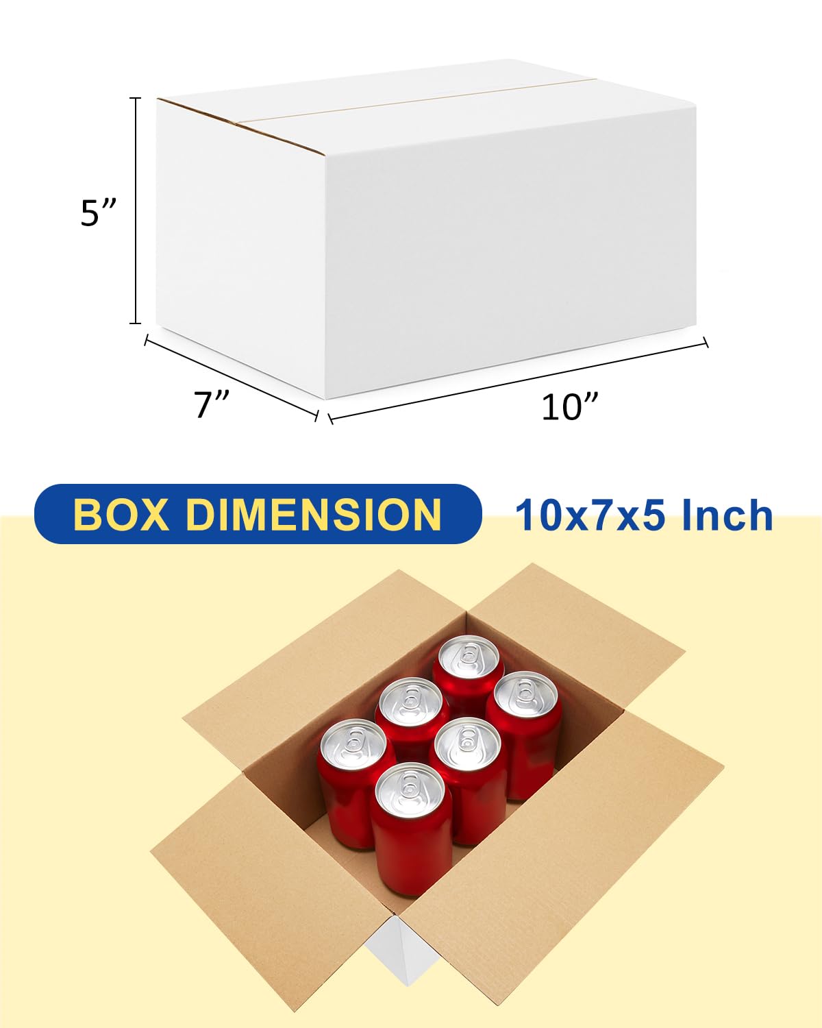 Poever 40-Pack-Small-Shipping-Boxes-10x7x5, Corrugated-Cardboard-Boxes-for-Packaging-Small-Business, White-Boxes-Mailers