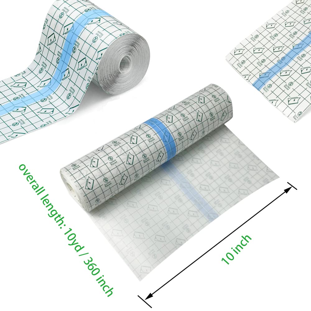 Tattoo Aftercare Bandage Roll 10"x 10 Yard - Waterproof Transparent Film For Tattoo Initial Healing And Skin Repair Adhesive Tattoo Supply Wrap