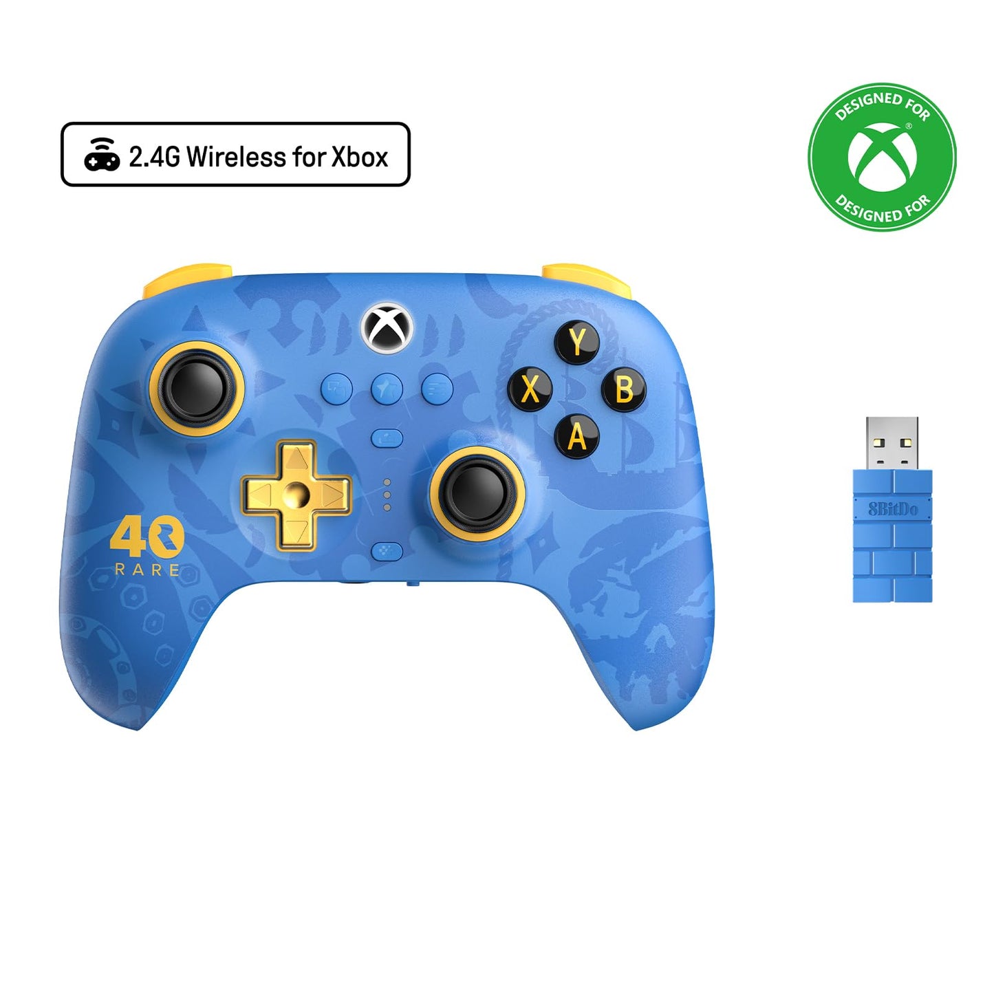 8BitDo Ultimate 3-mode Wireless Controller for Xbox, Hall Effect Joysticks, Pro Back Buttons, Compatibility with Xbox Series X|S & Xbox One, Apple, Windows PC & Android - Rare 40th Anniversary Edition