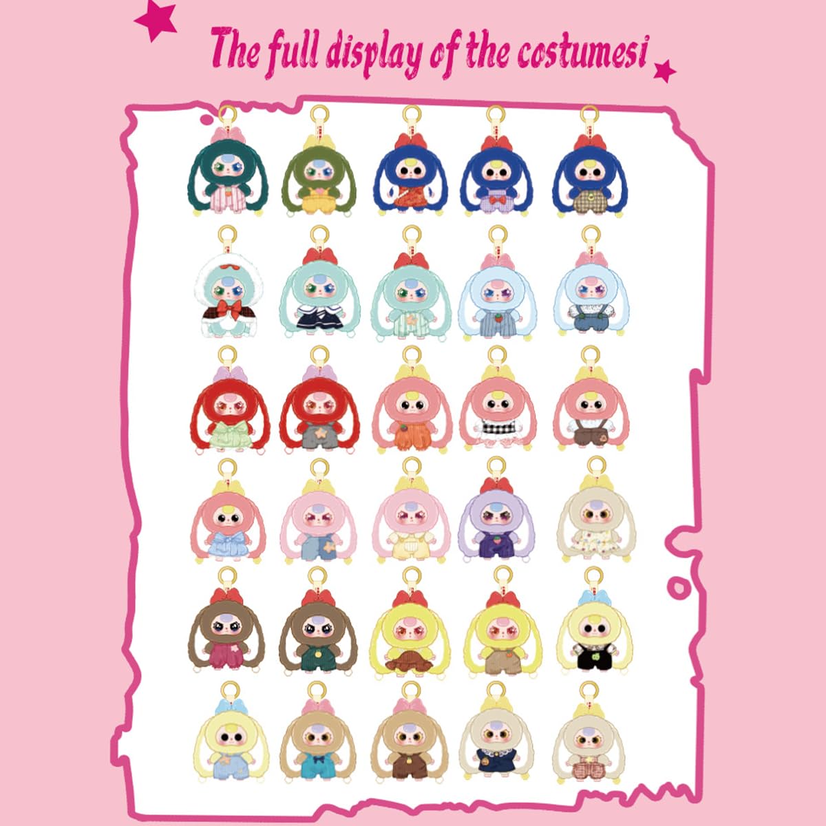 REIVIVORA Baby Three Rabbit Macaron Cute Bunny V2 Plush Blind Box 1PC(1 of 15 Possible Styles) Cute Figures Collectible Toys Birthday Gifts