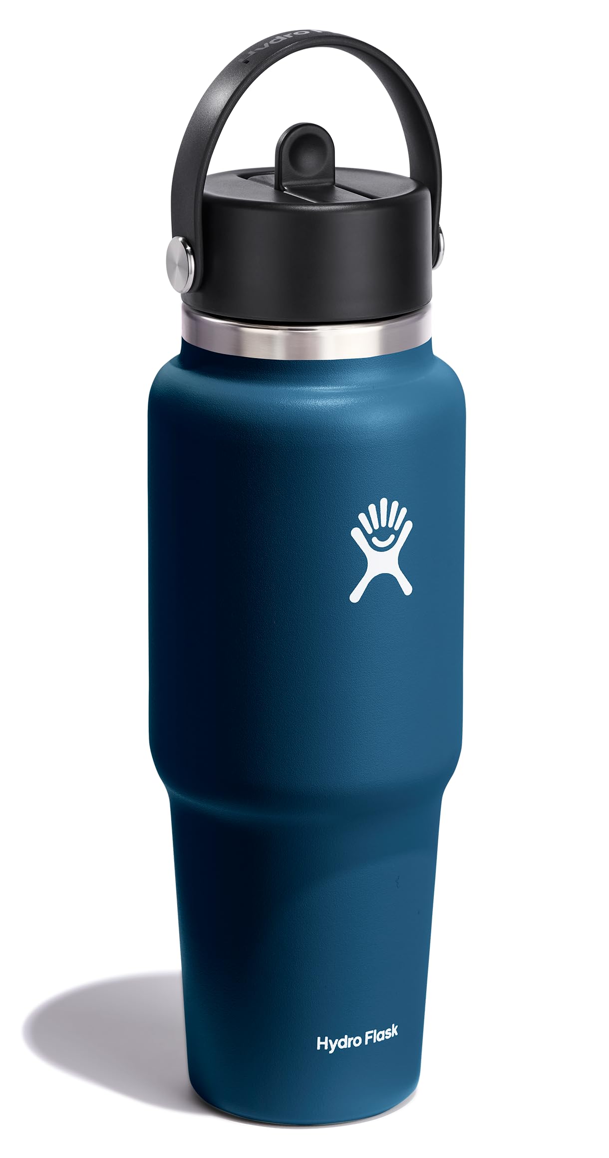 Hydro Flask Travel Water Bottle - Insulated Stainless Steel - Wide Straw Lid, Non Spill, Leakproof in 32 Oz Indigo Blue