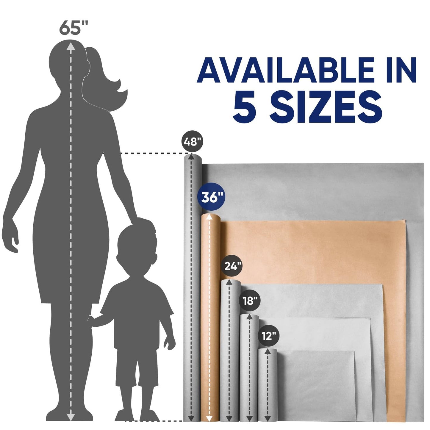 Black Construction Paper Roll 36" x 100 ft – Made in USA – 36" Bulletin Board Paper for Classroom & School, Teachers & Kids