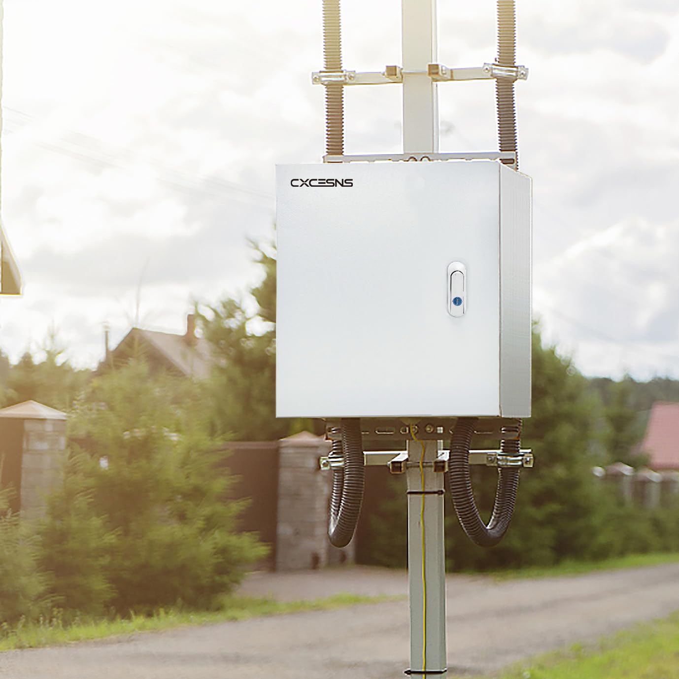 CXCESNS Outdoor Electrical Box 12 x 12 x 8''D NEMA 4X Enclosure Steel Box, Waterproof & Dustproof Outdoor/Indoor Lockable Electrical Junction Box, with Mounting Plate