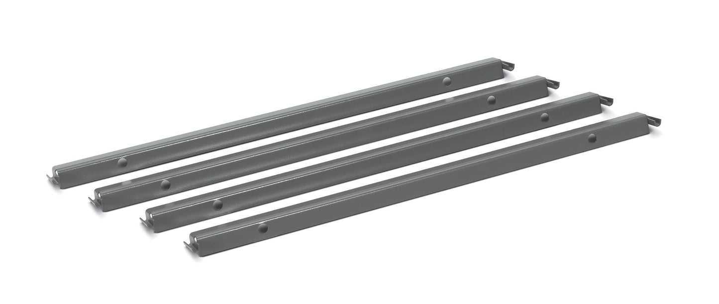 HON File Cabinet Rails for Hanging Files 4-Pack Front-to-Back Metal Hanging File Rails for Lateral Filing Cabinets - Side by Side Drawer File Bars for Letter Size File Storage Organization - Silver