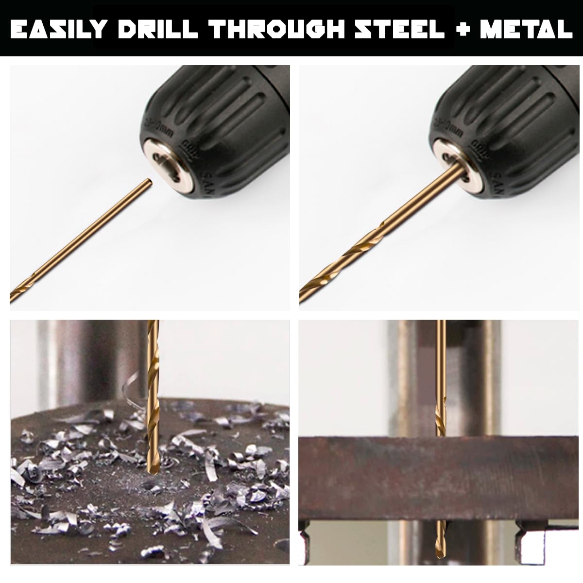 5/8 Cobalt Drill Bits - 3 Pack - 6 Inch Length - M35 Cobalt Drill Bits with Storage Case - Perfect Drill Bits for Metal, Hardened & Stainless Steel, Cast Iron, and More!