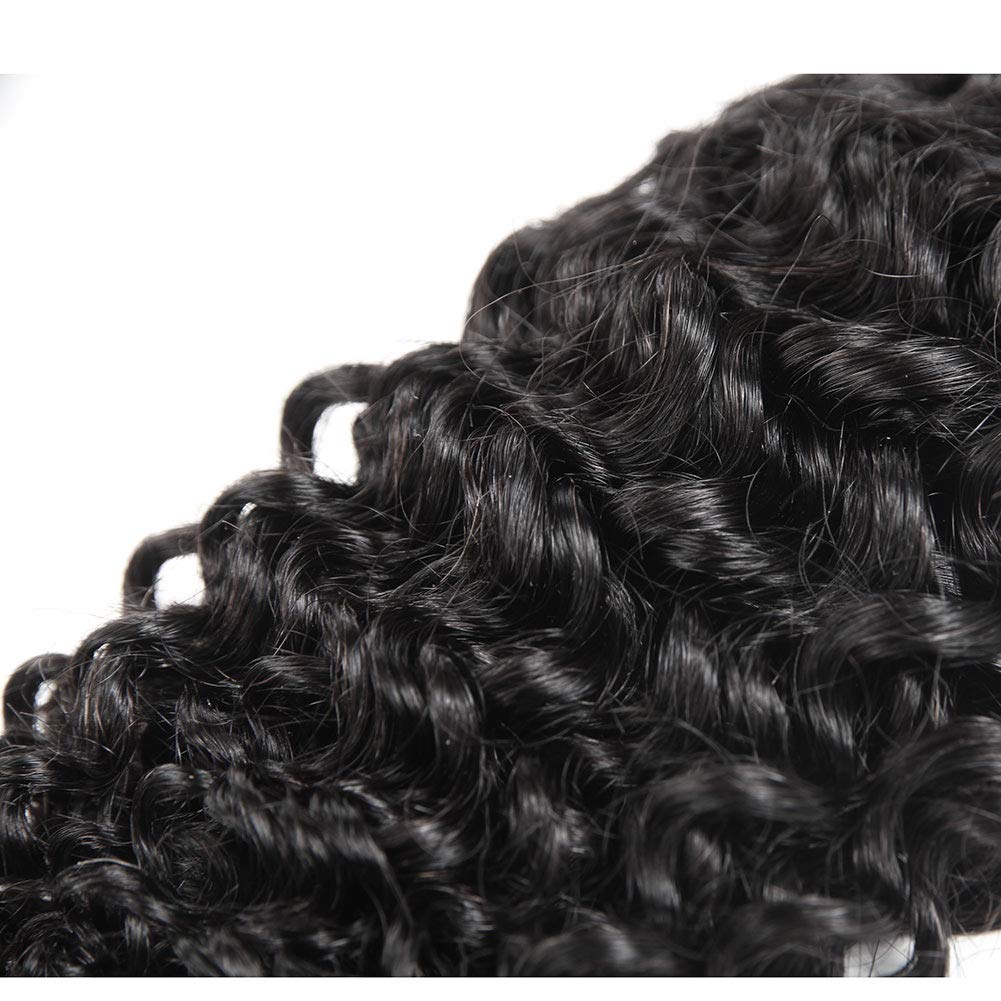Brazilian Curly Bundles Human Hair Brazilian Kinky Curly Weave 4 Bundles Human Hair 100% Unprocessed Brazilian Virgin Human hair Natural Color (Curly Bundles, 4x8 Inch)