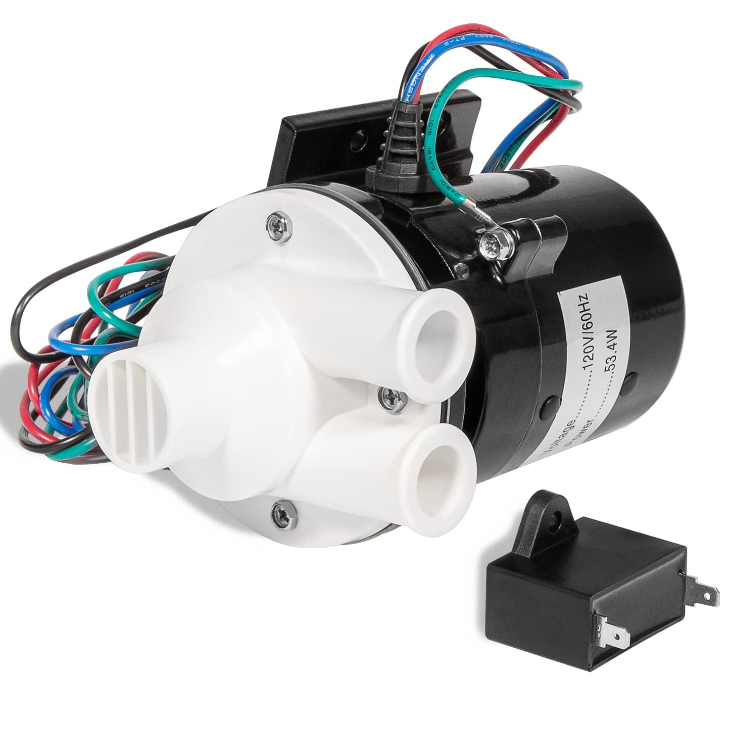 APTA92P10WD1 Water Pump Motor Assembly Replacement For Hoshizaki Water Pump Includes Capacitor, Fits Hoshizaki Ice Machine Models KM-450 THRU KM-900 KML-600MAH URC-12F 120V 10W 0.4 Amp