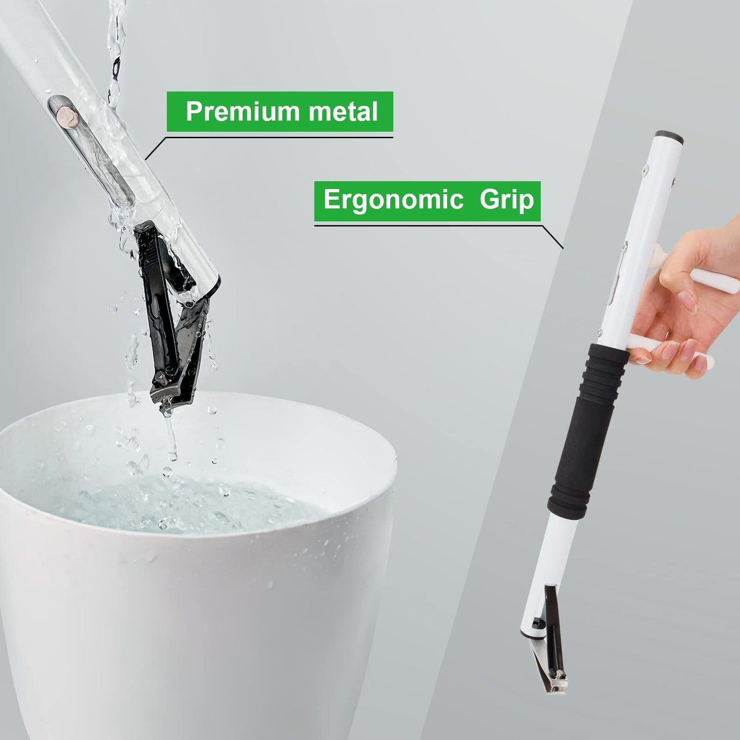 Long Handled Toenail Clippers Wide Jaw Opening, Free Bending, for Thick Nails, for The Seniors, Overweight, Disabled with Arthritis, Easy Reach Pedicure Auxiliary Tools (XS-Length 15.8 inch)