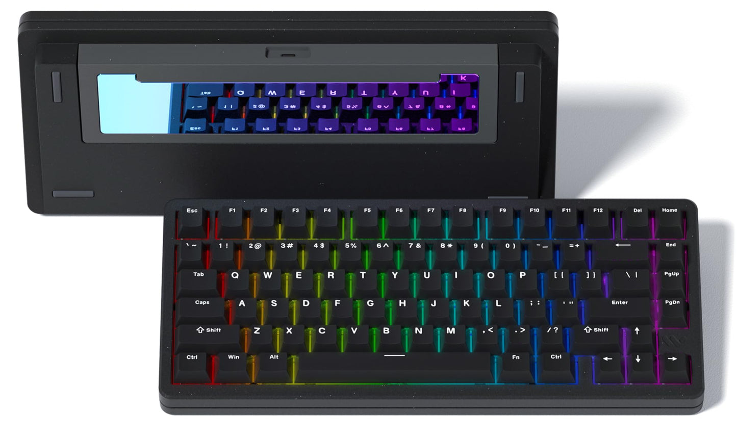 Womier SK75 75% Keyboard with Full Aluminum Wireless Mechanical Gaming Keyboard, VIA Custom Pre-lubed POM Switches RGB Creamy Gaming Keyboard, 3-Modes Gasket Hot Swappable, Black