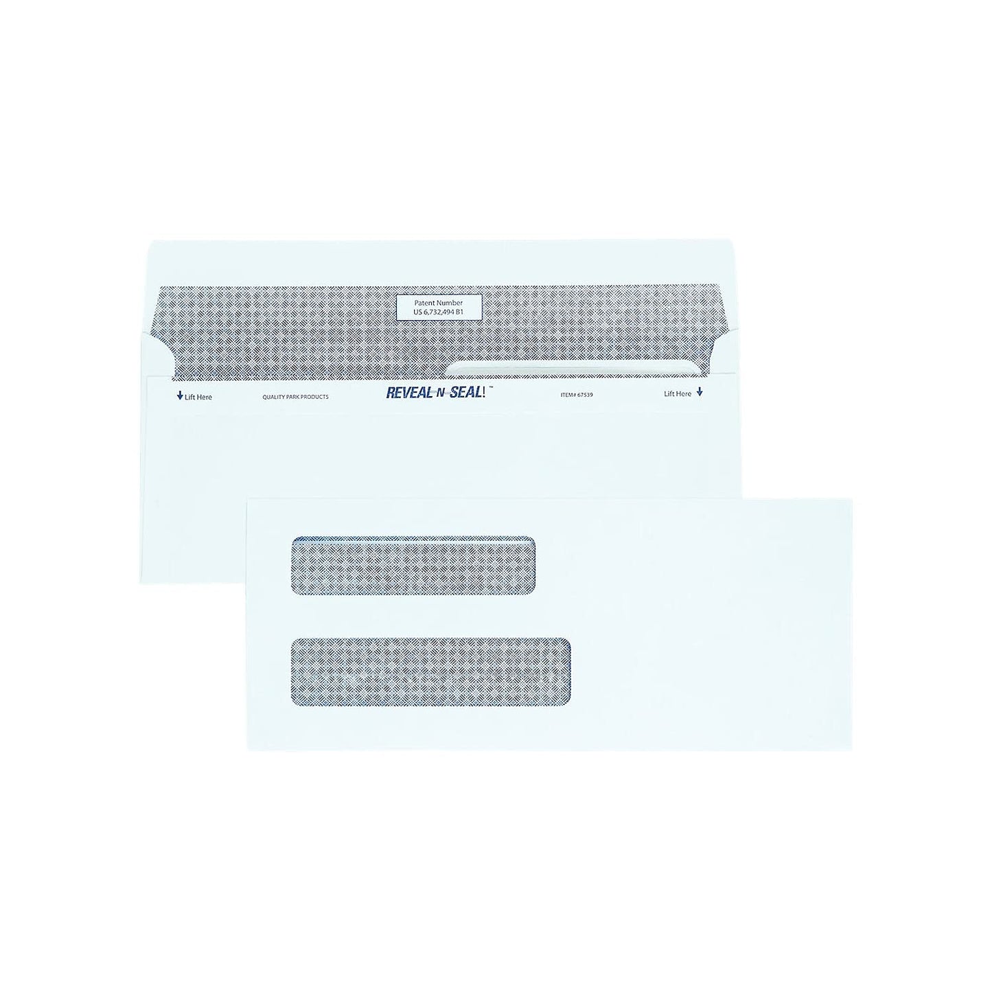 Quality Park 67539 Reveal/Seal Envelopes,Check,No.8-5/8,3-5/8-Inch x8-5/8-Inch,500/BX,WE