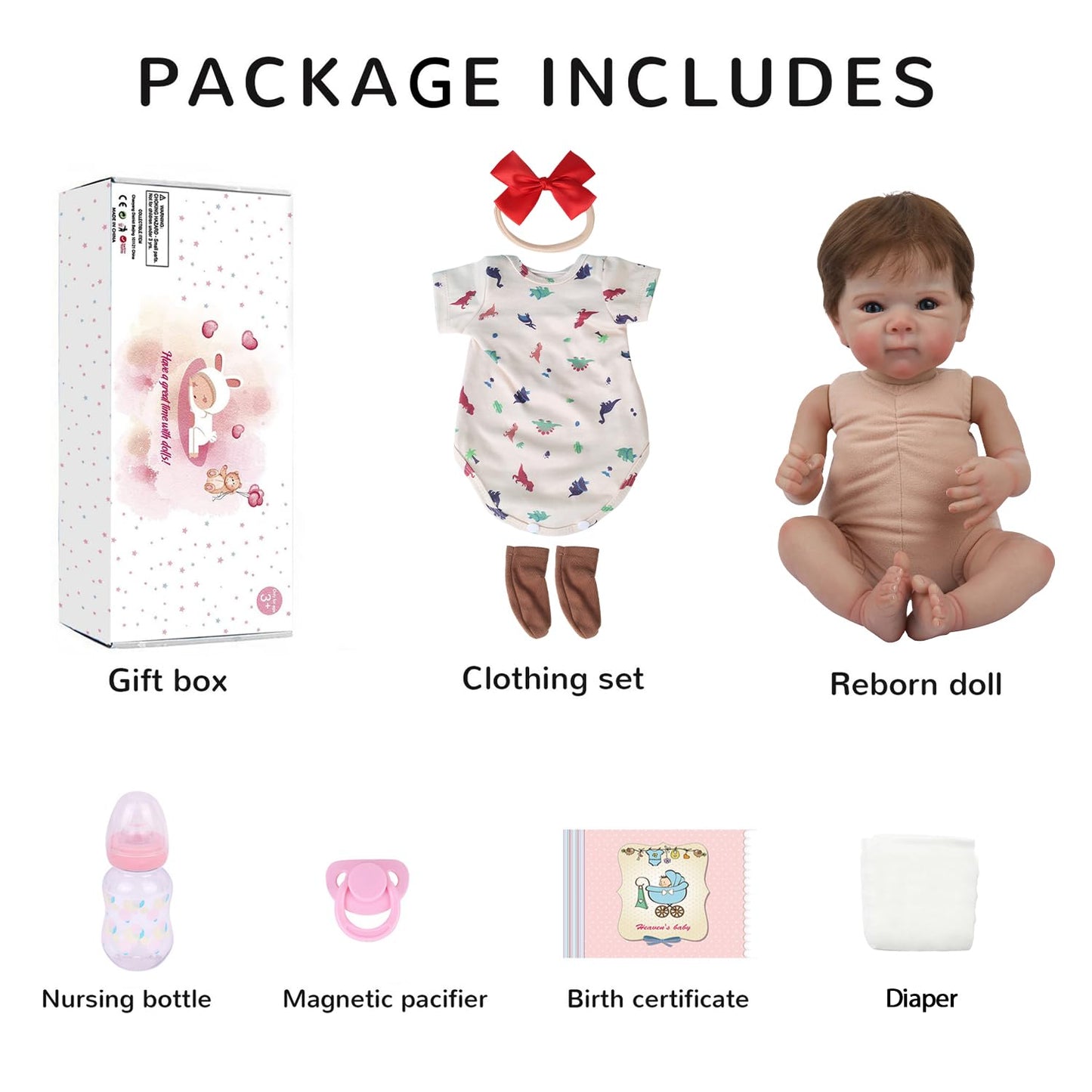 KSBD Lifelike Reborn Baby Dolls - 20 Inch Newborn Baby Doll with Realistic Veins, Handmade Reborn Doll with Weighted Soft Cloth Body, Real Life Baby Dolls Girl Gift for Kids Age 3+