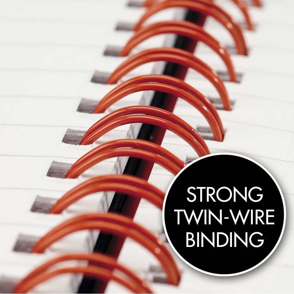 Black n' Red Twin Wire Hardcover Notebook, 8-1/4" x 5-7/8", Black/Red, 70 Ruled Sheets, Sold as 5 Pack (L67000)