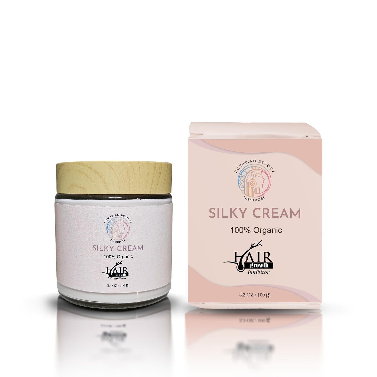 Silky Cream by Hadirose | Pure Red Saad Oil (Cyperus Rotundus) | 100% Organic Permanent Hair Removal Maintenance Cream | Prevent Ingrown Hair | Scented (Rose, Jasmine & Lavender) | Made in the USA