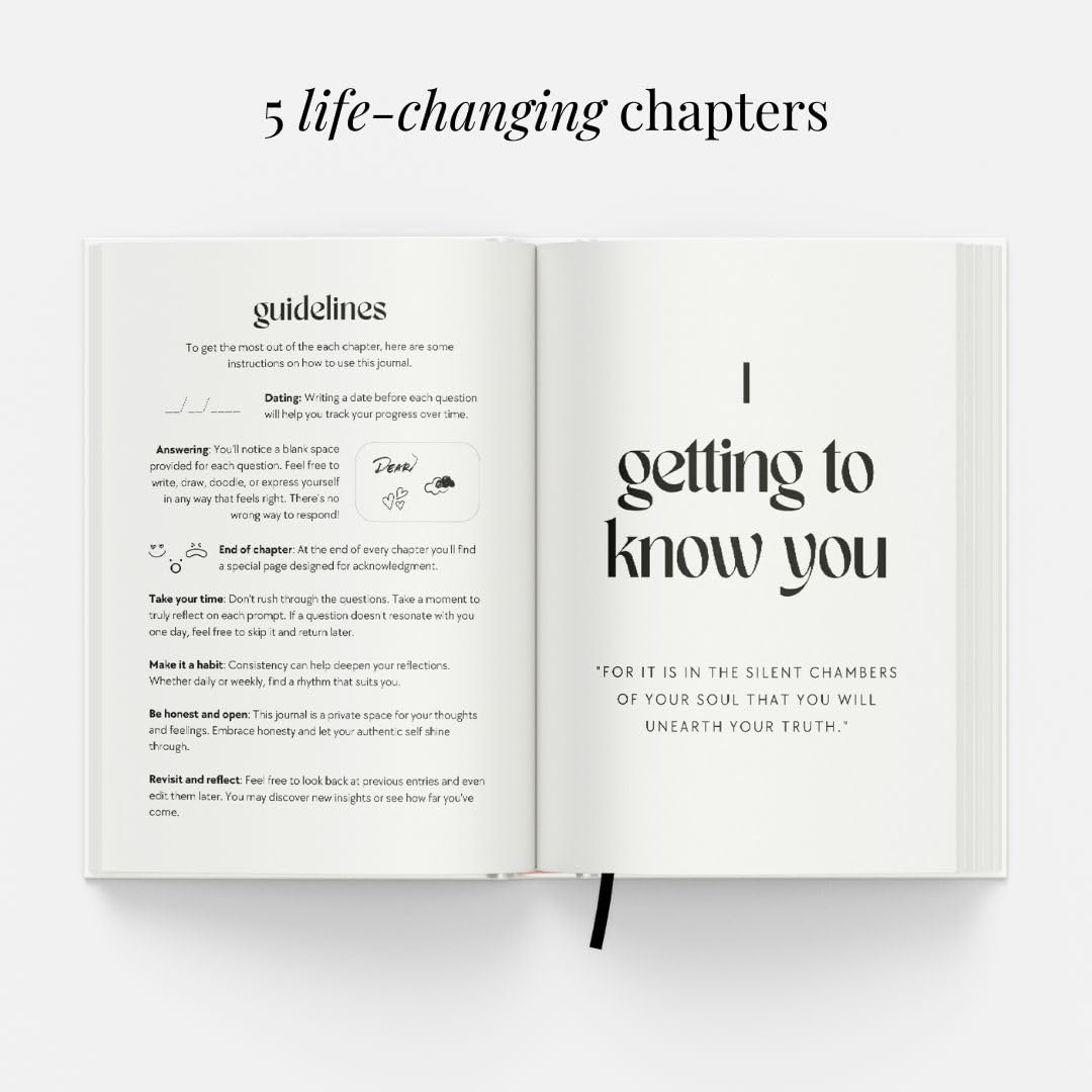 The Growth Guided Journal - Like Therapy in a Journal for Self-Discovery, Healing, Self-Love and Personal Growth - Daily Journal Prompts for Self-Care - Wellness Gift for Men and Women