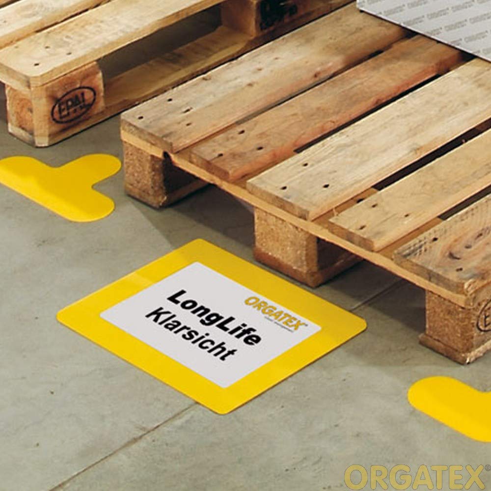 ORGATEX Clearview, Transparent PVC Window with Adhesive Frame, Letter Size; 11” Wide x 8.5” High: 10 Pack (Yellow)