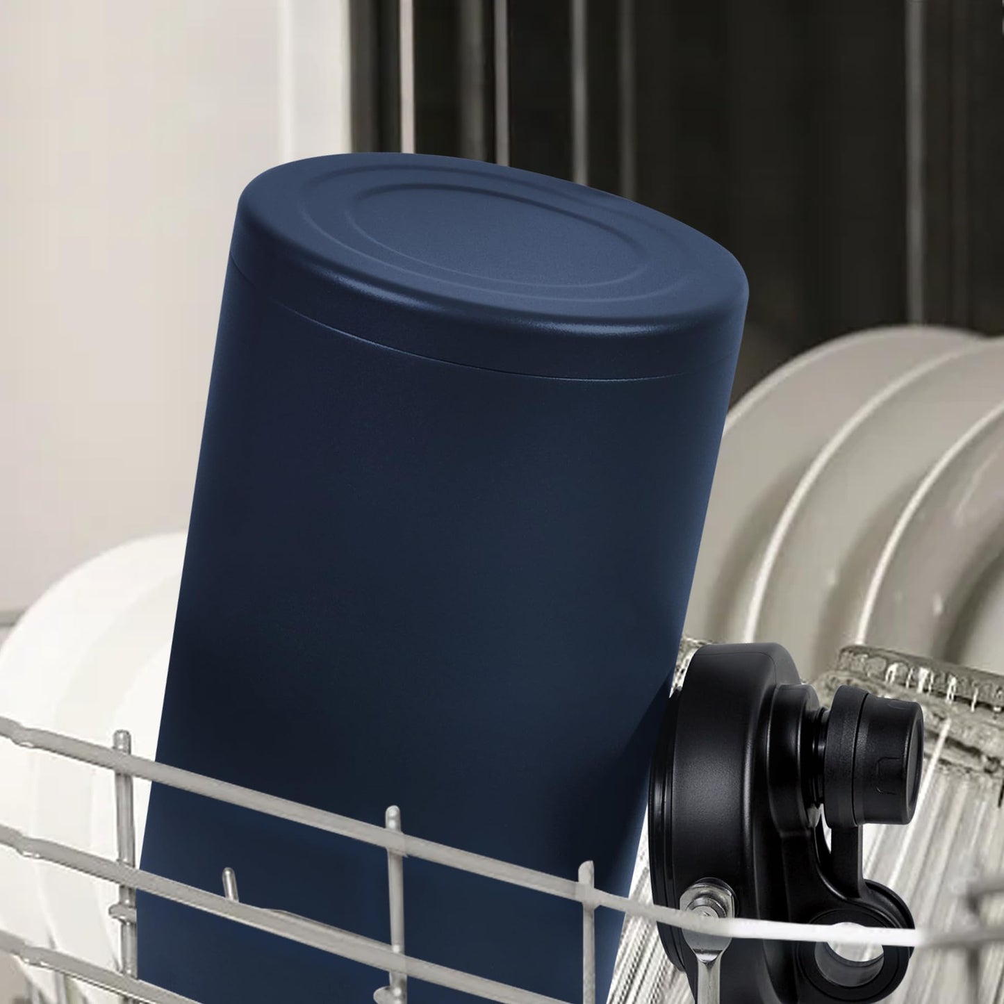 1 Gallon Water Bottle Insulated Stainless Steel Keeps Ice 48Hr, Large Water Gallon Jug Wide Mouth Leakproof Vacuum for Gym, Camping, & Construction Navy Blue