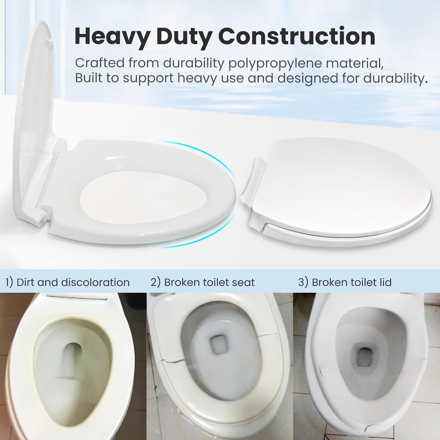 Toilet Seat Compatible with TOTO Transitional SoftClose SS114#01 Elongated Soft Close SEAT for SS237 247 SS224 SS117 SS204 SS154 SS214 Toilet Seat Replacement Parts
