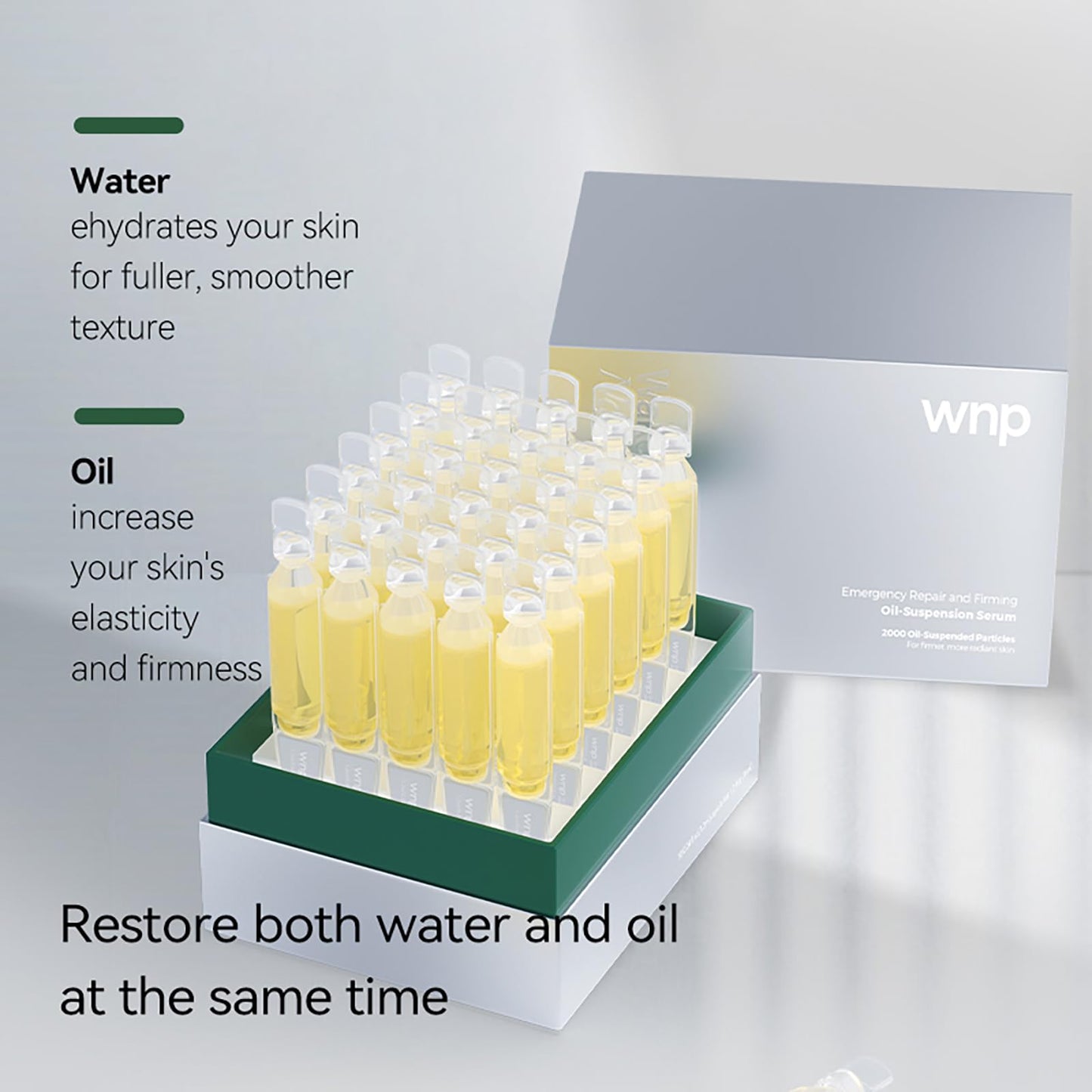 WNP collagen Serum Anti Aging,Oil-Suspension Serum|Barrier repair Firming Emergency Repair|WaterOilBalance| 4D hyaluronic acid|Single-Use Vials Skincare for Sensitiveskin((1.2ml/0.04 fl.oz.)*30