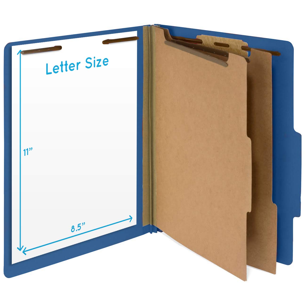 Blue Summit Supplies 30 Letter Size Dark Blue Classification Folders, 2 Dividers, 2 Inch Tyvek Expansions, Durable 2 Prongs, Letter Size, Dark Blue Color, 30 Pack