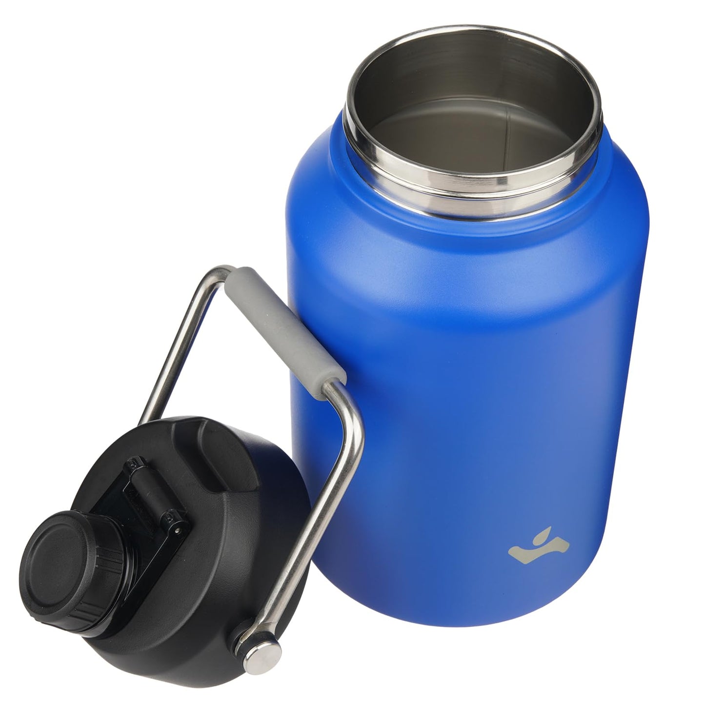 Konokyo Half Gallon Jug with Handle,64 oz Insulated Water Bottle with Carrying Pouch,Double Wall Vacuum Stainless Steel Metal Bottle,Blue