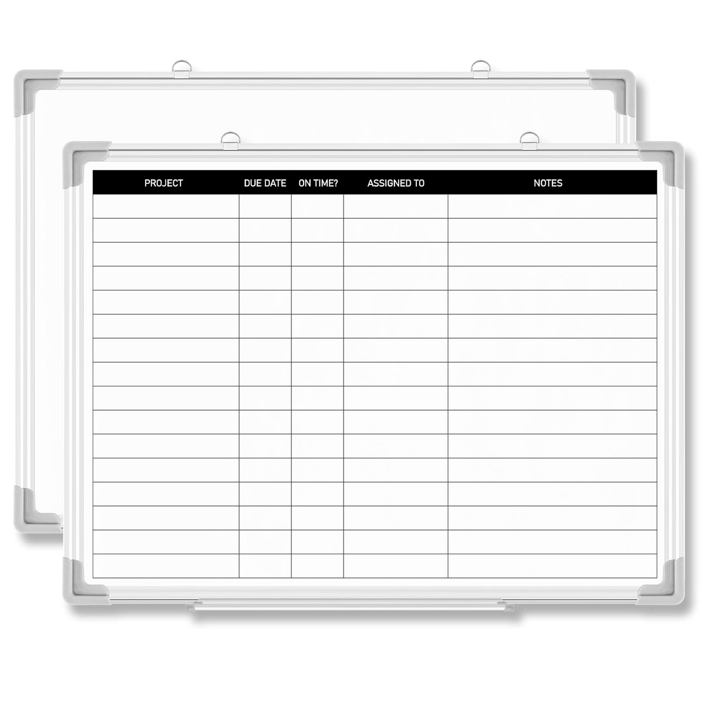 Lincia Aluminum Frame Dry Erase Board with Lines, Double Sided Wall-Mounted Whiteboard for Scheduling, to Do Lists & Weekly Planning, Reusable Calendar for Home & Work(Project Planning Board,24"x18")