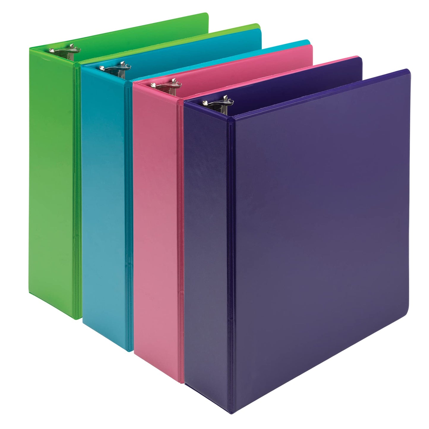 Samsill Plant-Based 3 Inch Durable Round Ring, View Binder, Eco-Friendly, USDA Certified Biobased, 4 Pack, Fashion Assortment