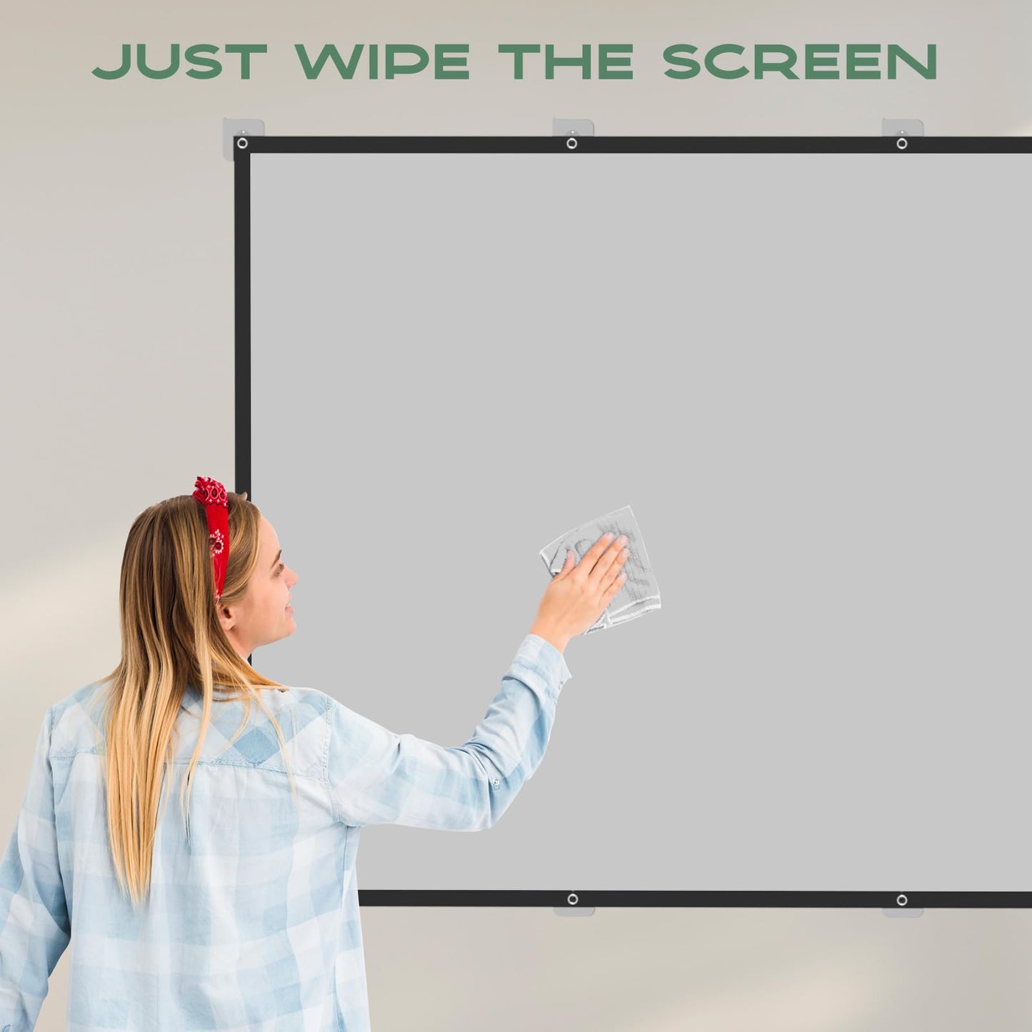 AAJK ALR Projector Screen, 4K Movie Projector Screen 16:9 HD Foldable Anti-Crease Portable Projector, Movies Screen for Home Theater Outdoor Indoor Support Double Sided Projection (120in Pro)