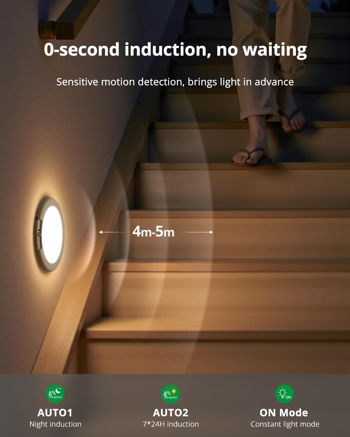 Bojim Rechargeable Ceiling Lights Wireless Waterproof Shower Lighting Inside, 3CCT & Dimmable Magnetic Motion Sensor Lights Battery Operated Closet Light No Wiring for Pantry Laundry 2 Pack