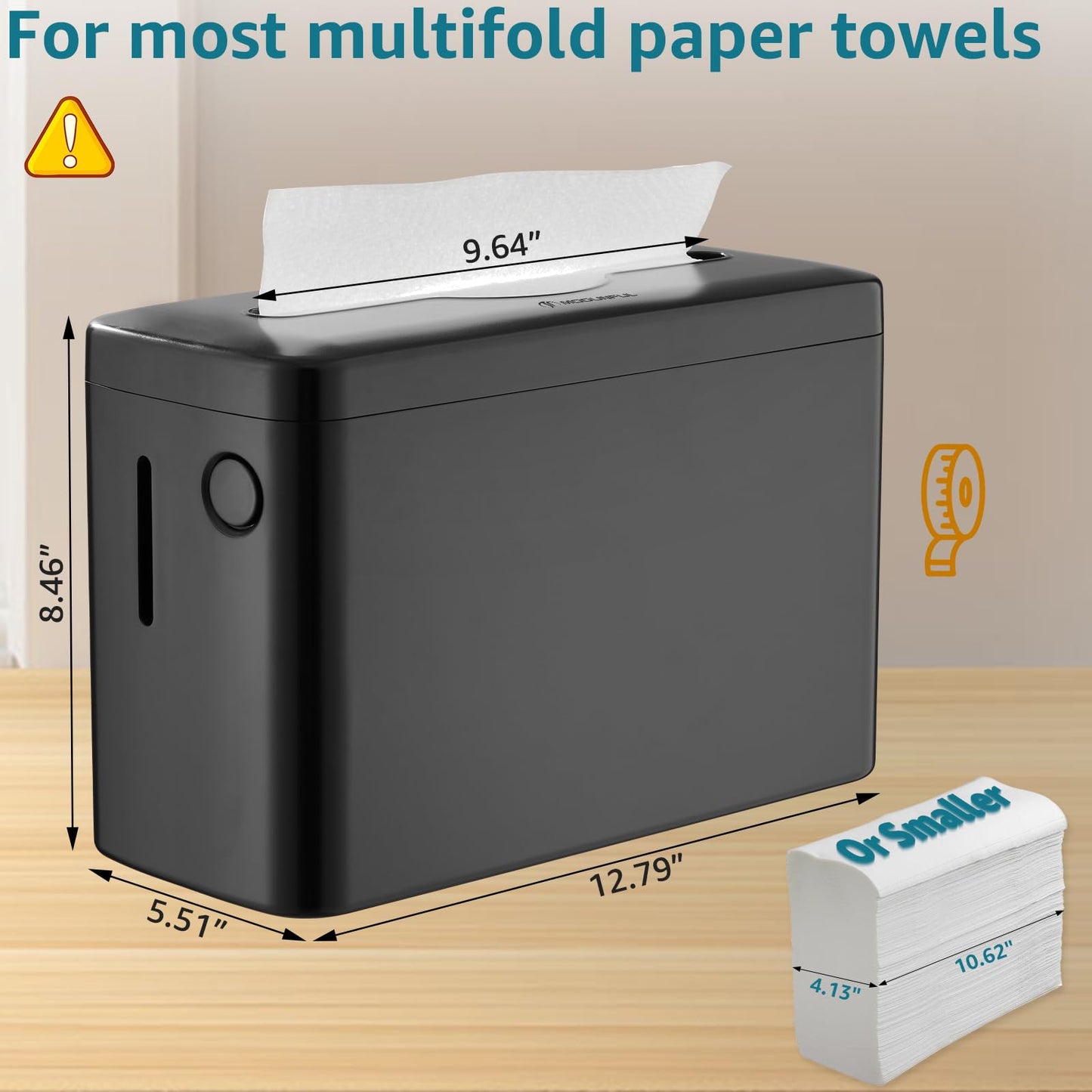 Paper Towel Dispenser Countertop, Modunful Bathroom Hand Towel Dispenser Commercial Multifold Trifold Paper Towels Dispenser for Home Kitchen Restaurant(Black)
