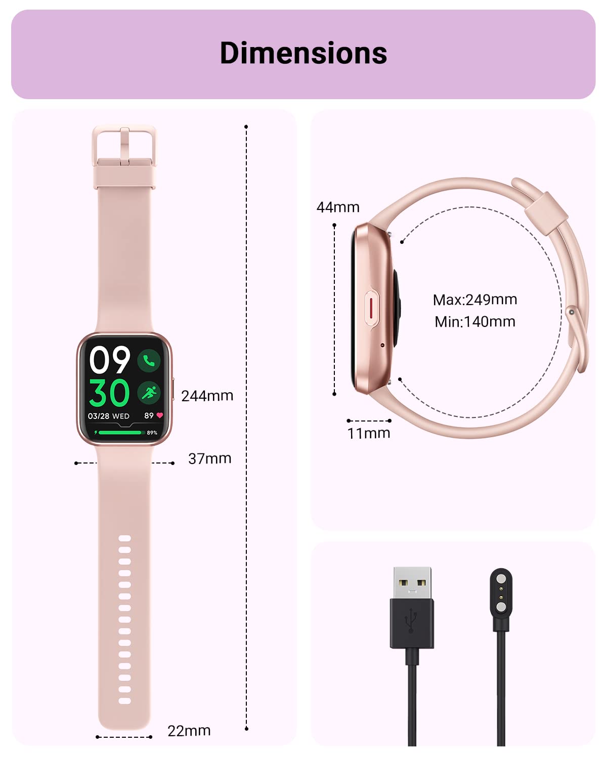 Smart Watch for Women Android & iPhone, Alexa Built-in, 1.8" Touch Screen Fitness Tracker with Answer/Make Calls, IP68 Waterproof Heart Rate/Sleep/SpO2 Monitor, Pedometer, 100+ Sport Modes