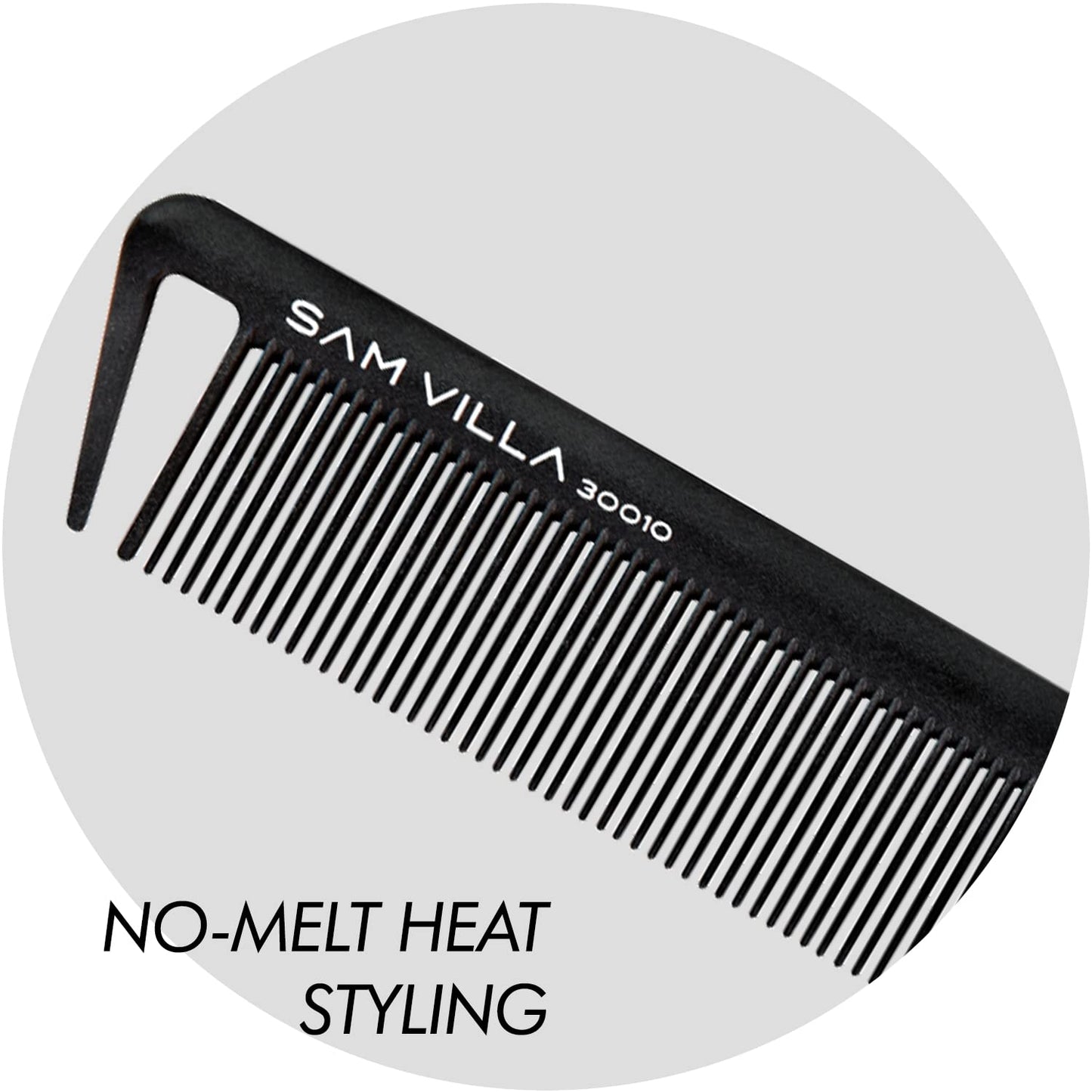 Sam Villa Signature Series Professional 8-Piece Cutting & Hair Parting Comb Set With Case